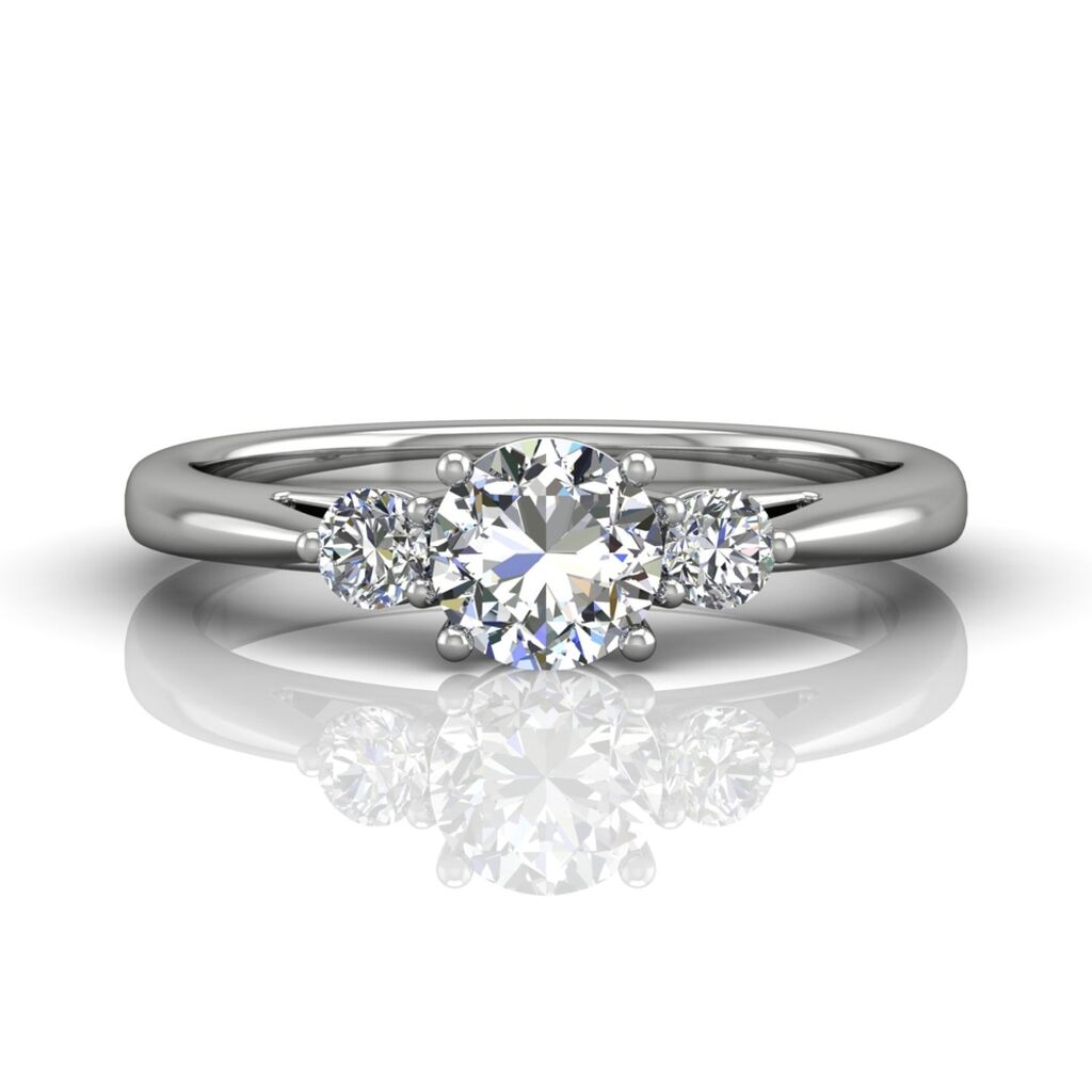 Three Diamond Engagement Semi-Mount by Martin Flyer