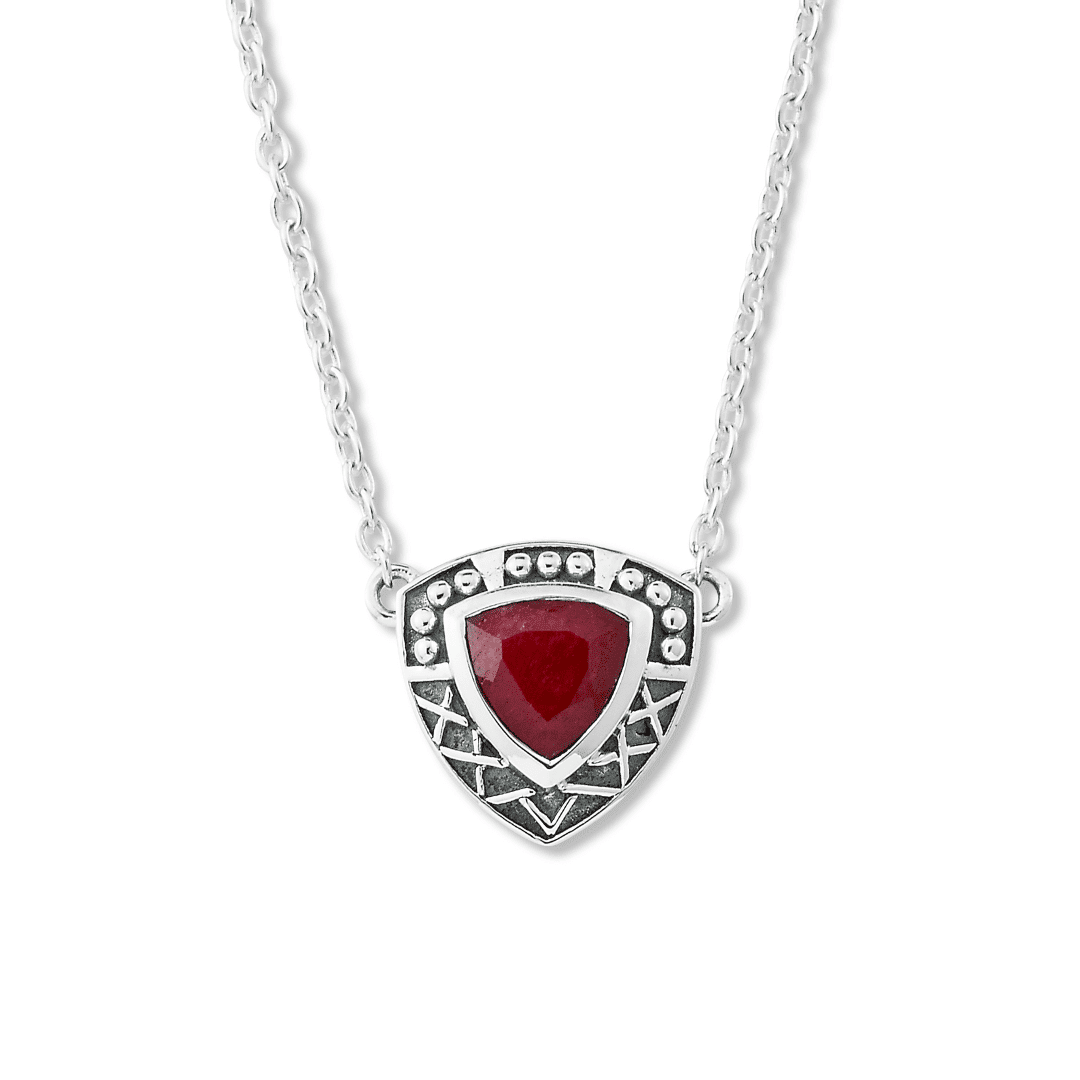 Trillion Cut Ruby Necklace by Samuel B