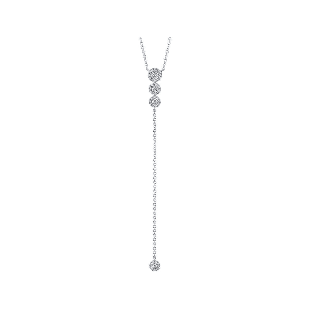 Cluster Lariat Necklace by Shy Creation in White Gold