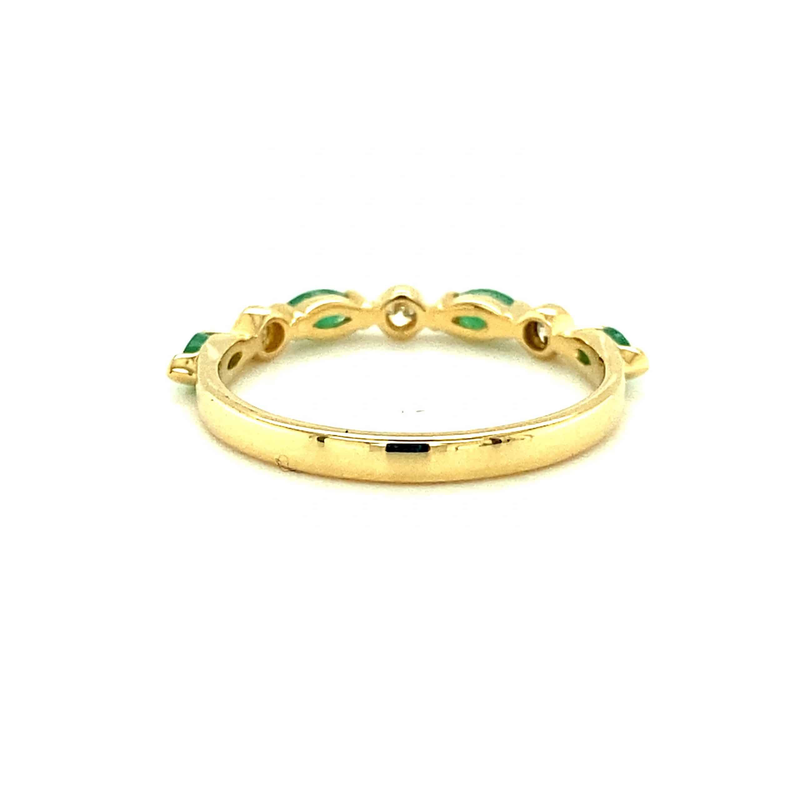 Emerald and Diamond Stackable Band by Lali