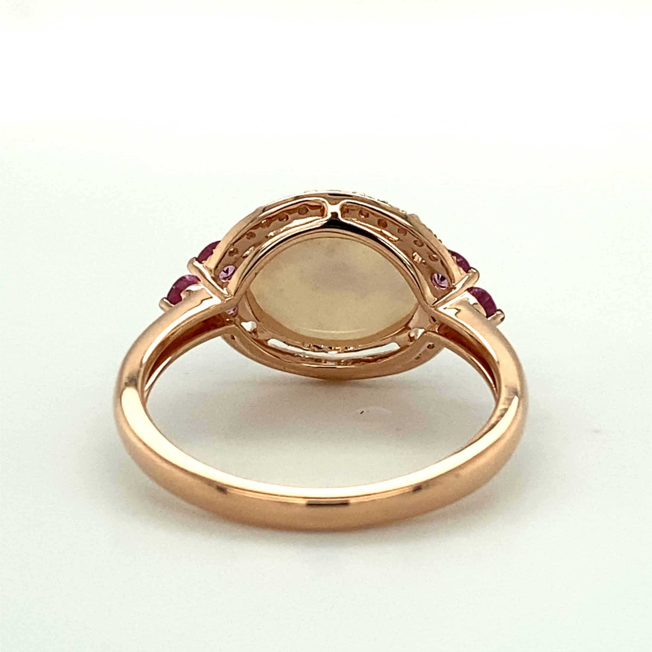 Opal Diamond and Pink Sapphire Ring by Lali