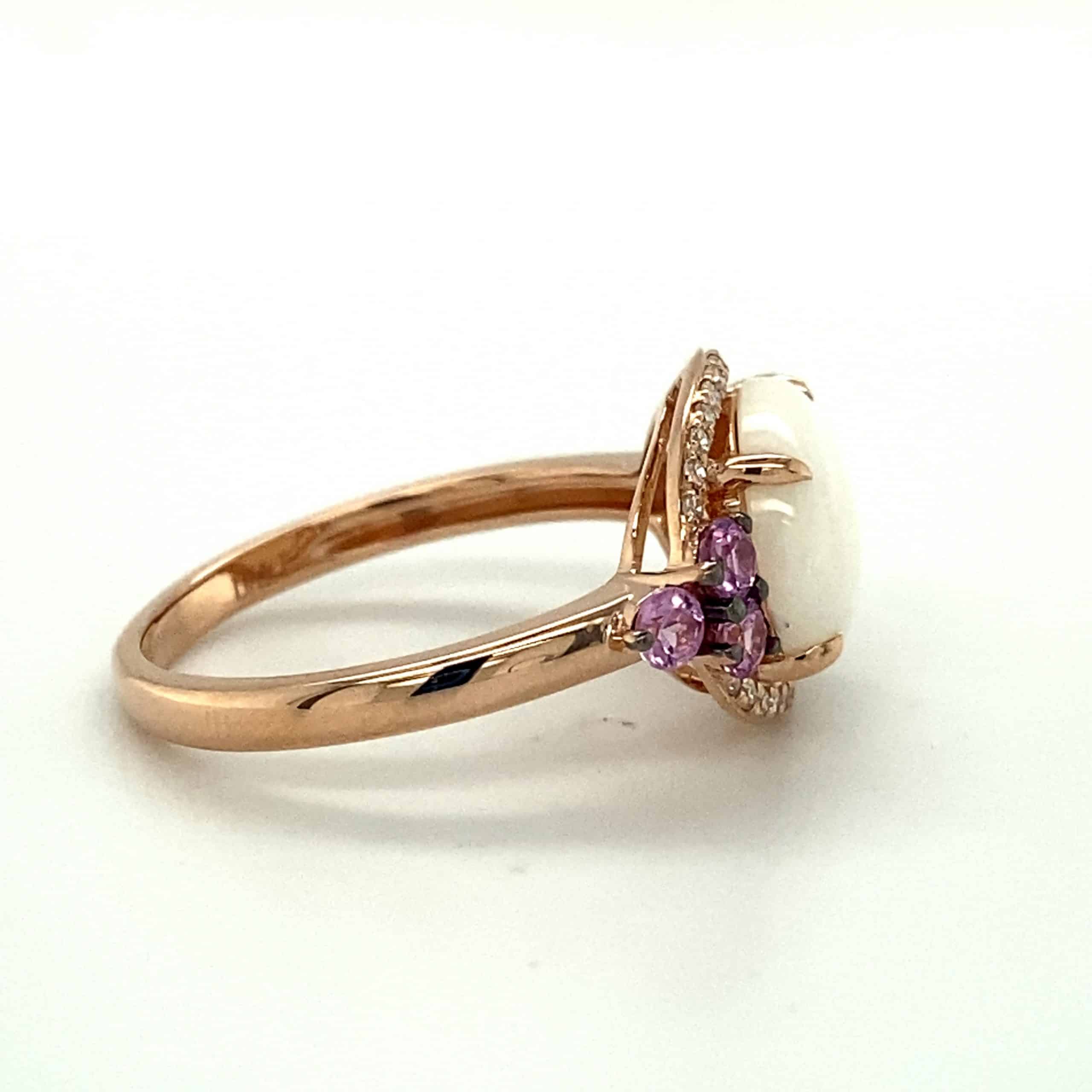 Opal Diamond and Pink Sapphire Ring by Lali