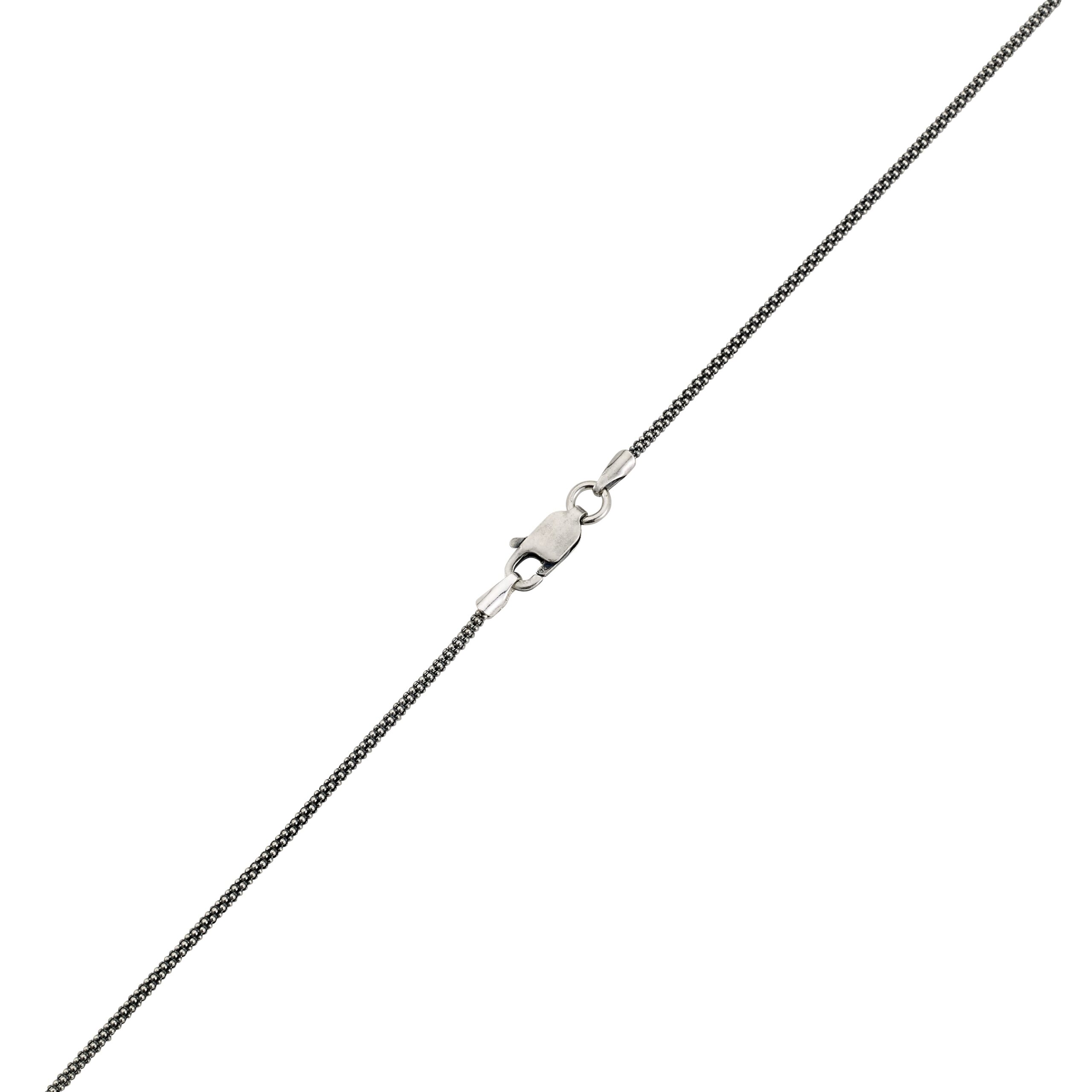 18" Oxidized Popcorn Link Chain in Sterling Silver by Samuel B.