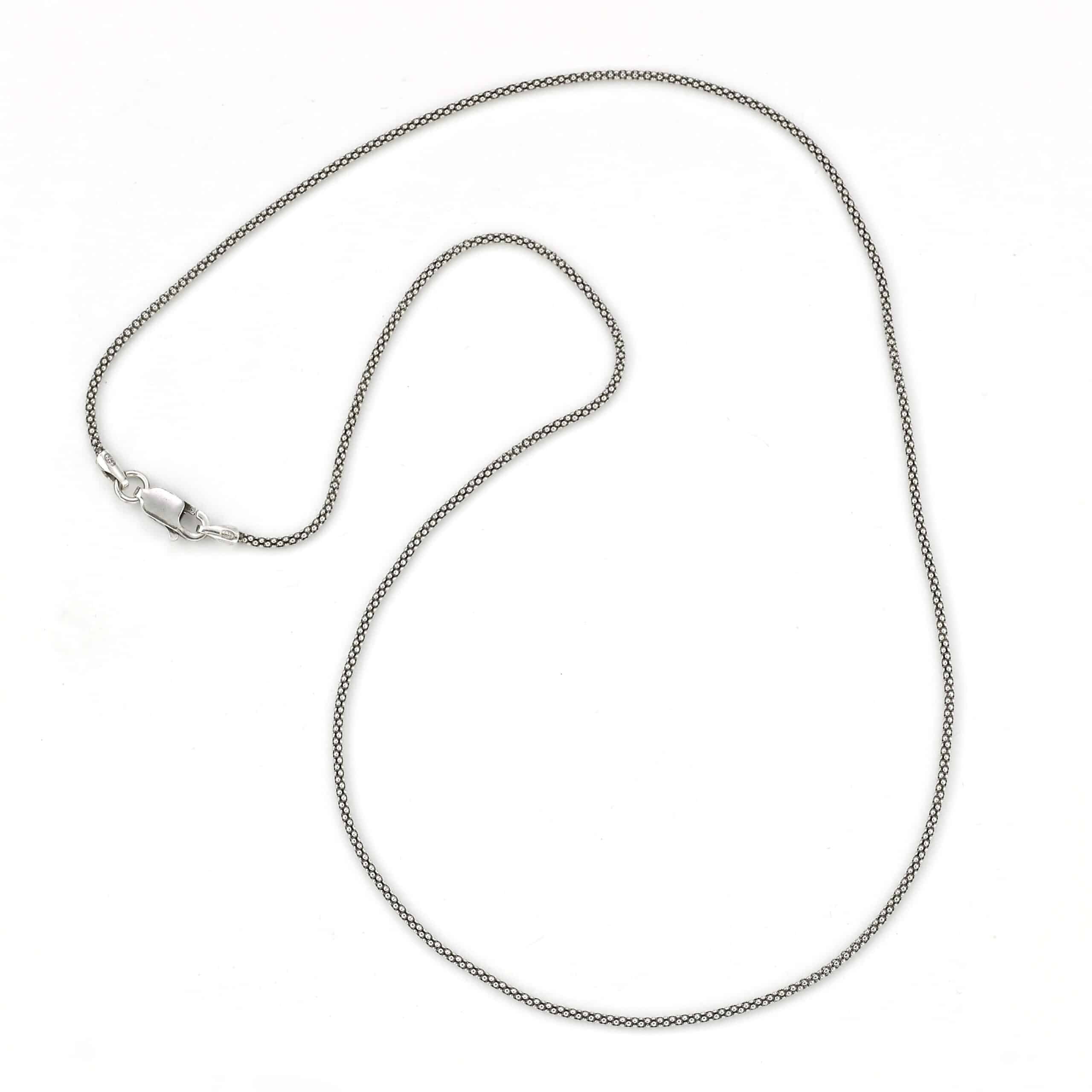 18" Oxidized Popcorn Link Chain in Sterling Silver by Samuel B.