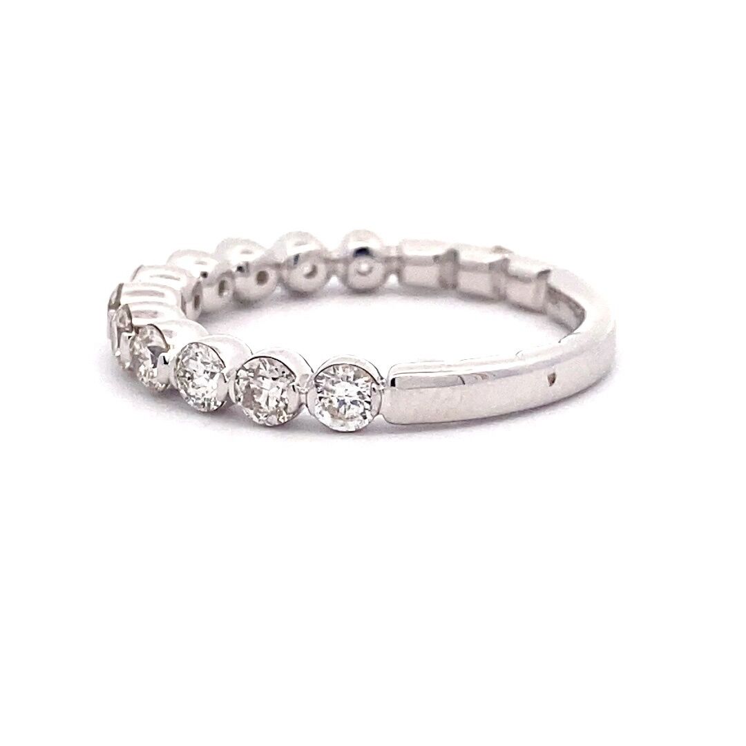 Eleven-Stone Diamond Band in 14k White Gold