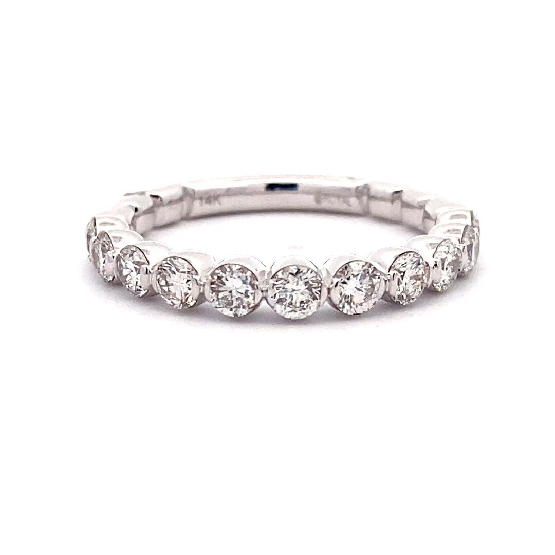 Eleven-Stone Diamond Band in 14k White Gold