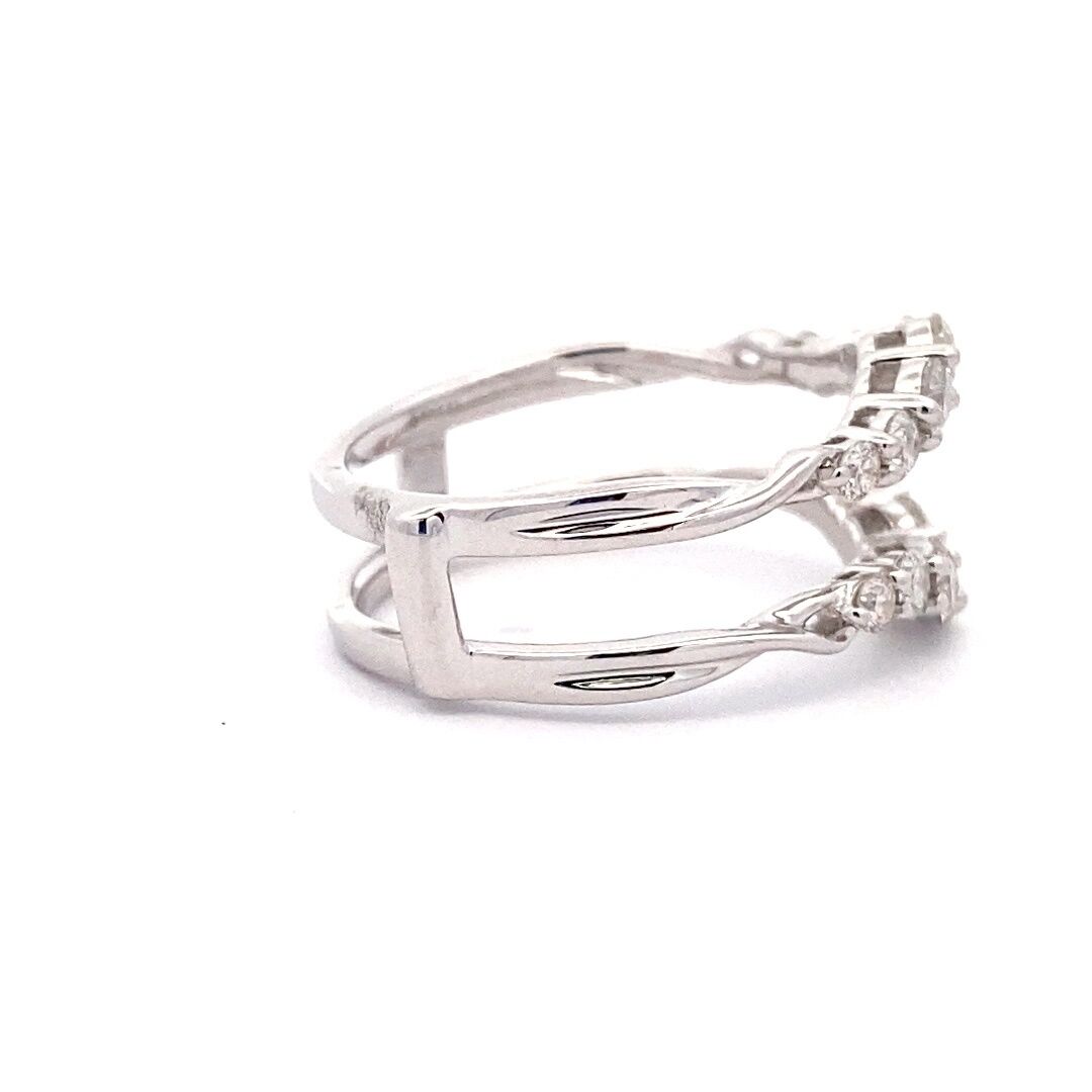 Graduated Diamond Ring Guard in 14k White Gold