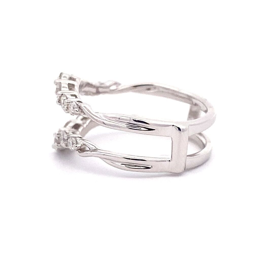 Graduated Diamond Ring Guard in 14k White Gold