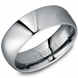Tungsten Carbide Domed Polished Band by Crown Ring