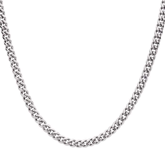 Pave Cubic Zirconia Cuban Link Chain Necklace - silver tone