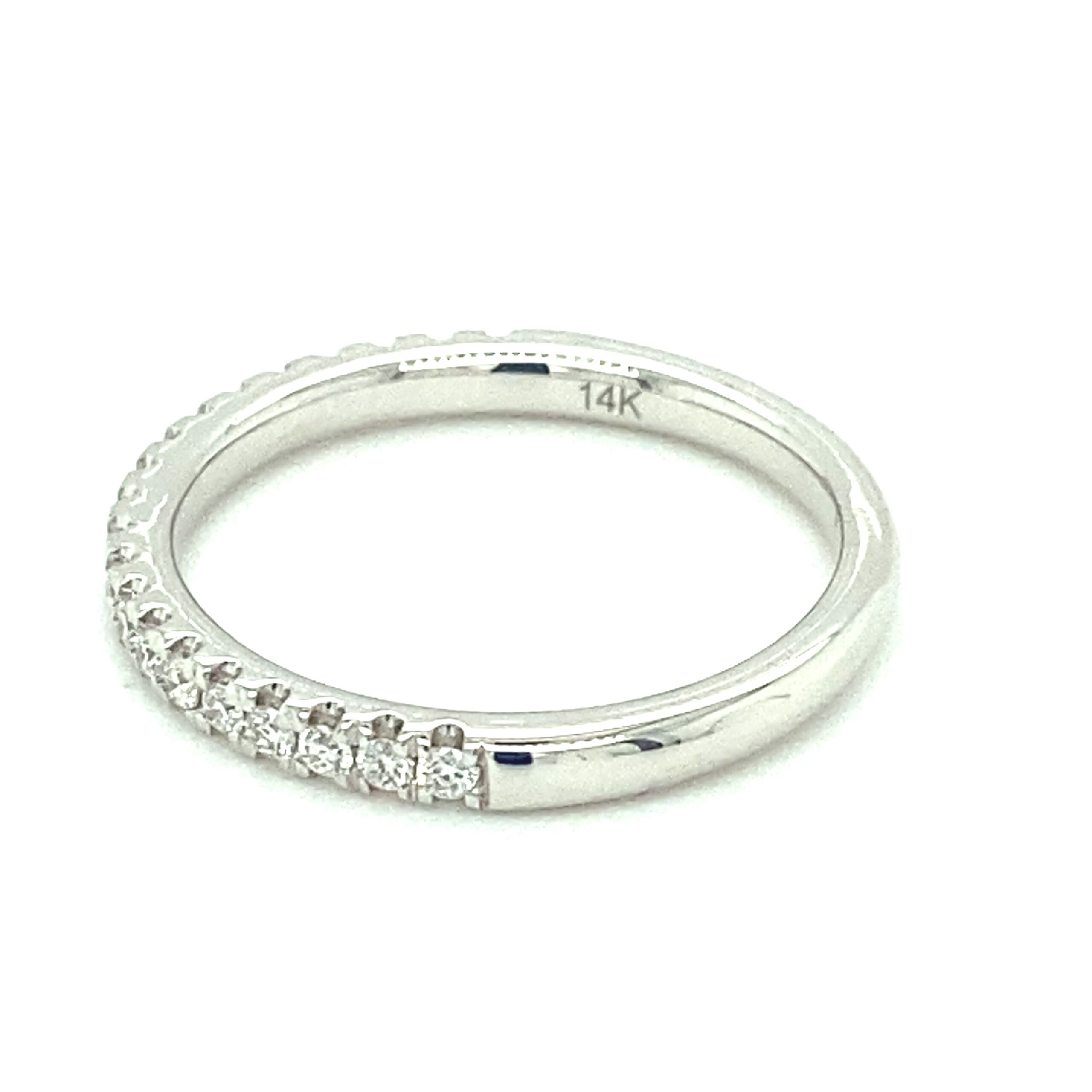 0.25ctw French Pave Diamond Band in 14k White Gold