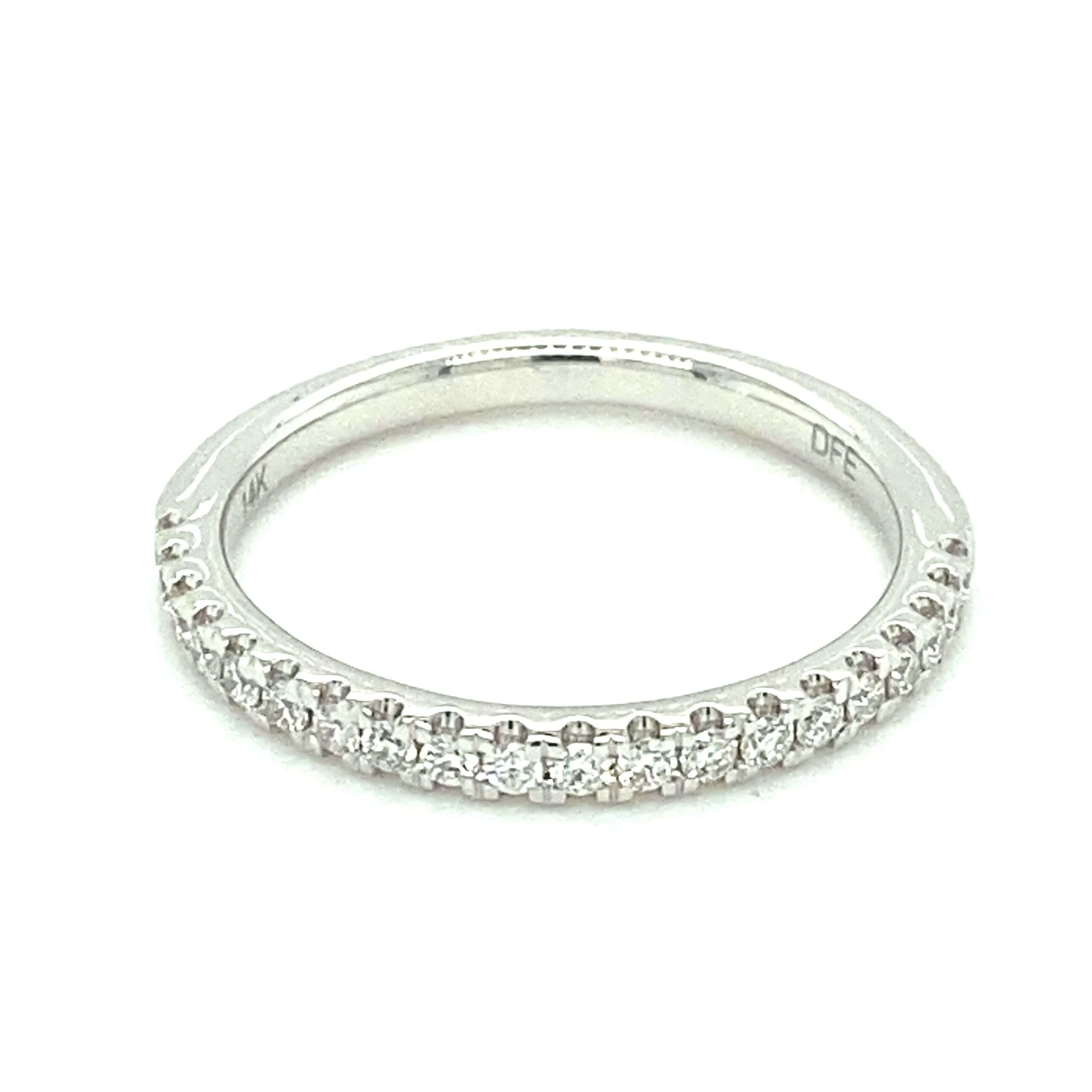 0.25ctw French Pave Diamond Band in 14k White Gold
