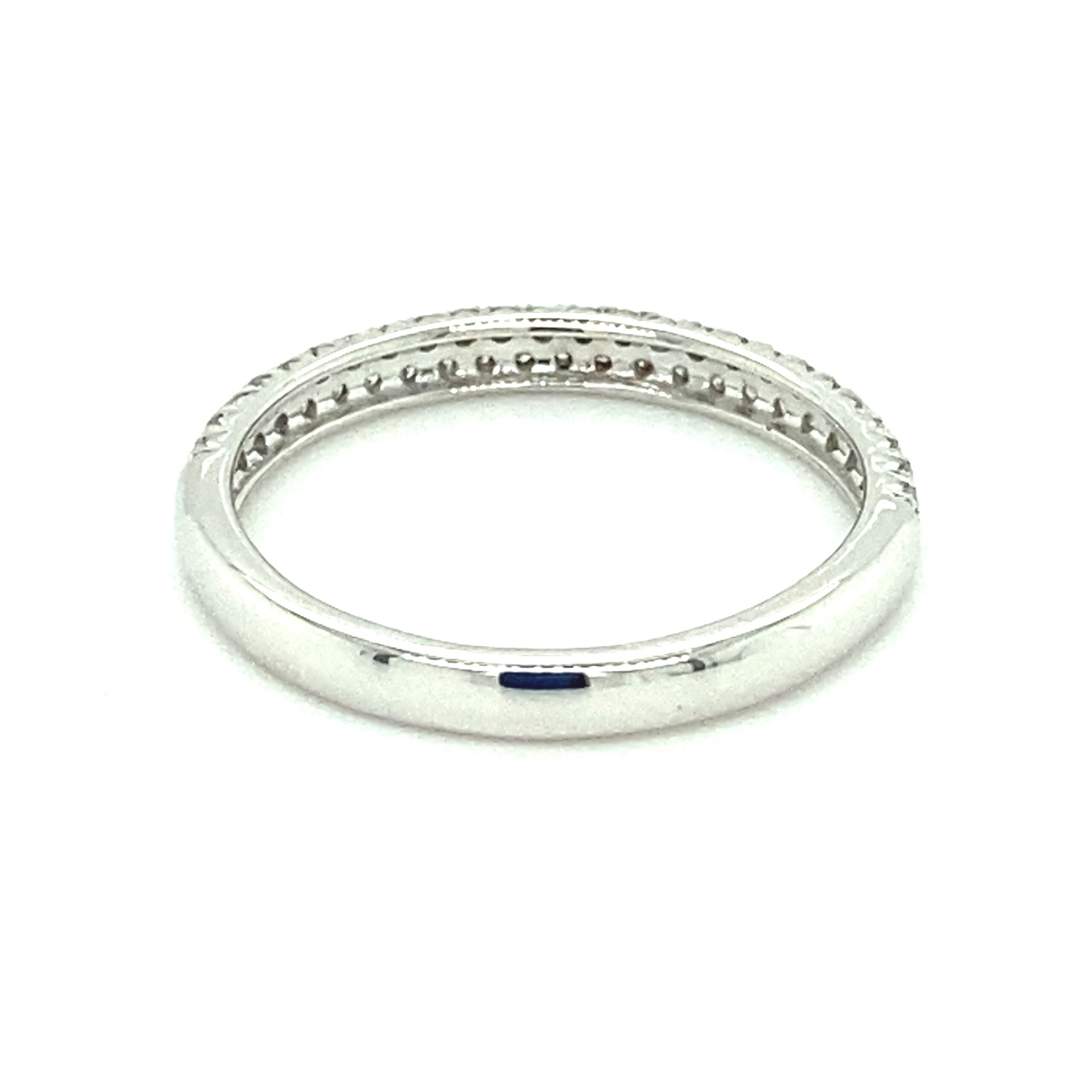 Double-Row French Pave Diamond Band in 14k White Gold
