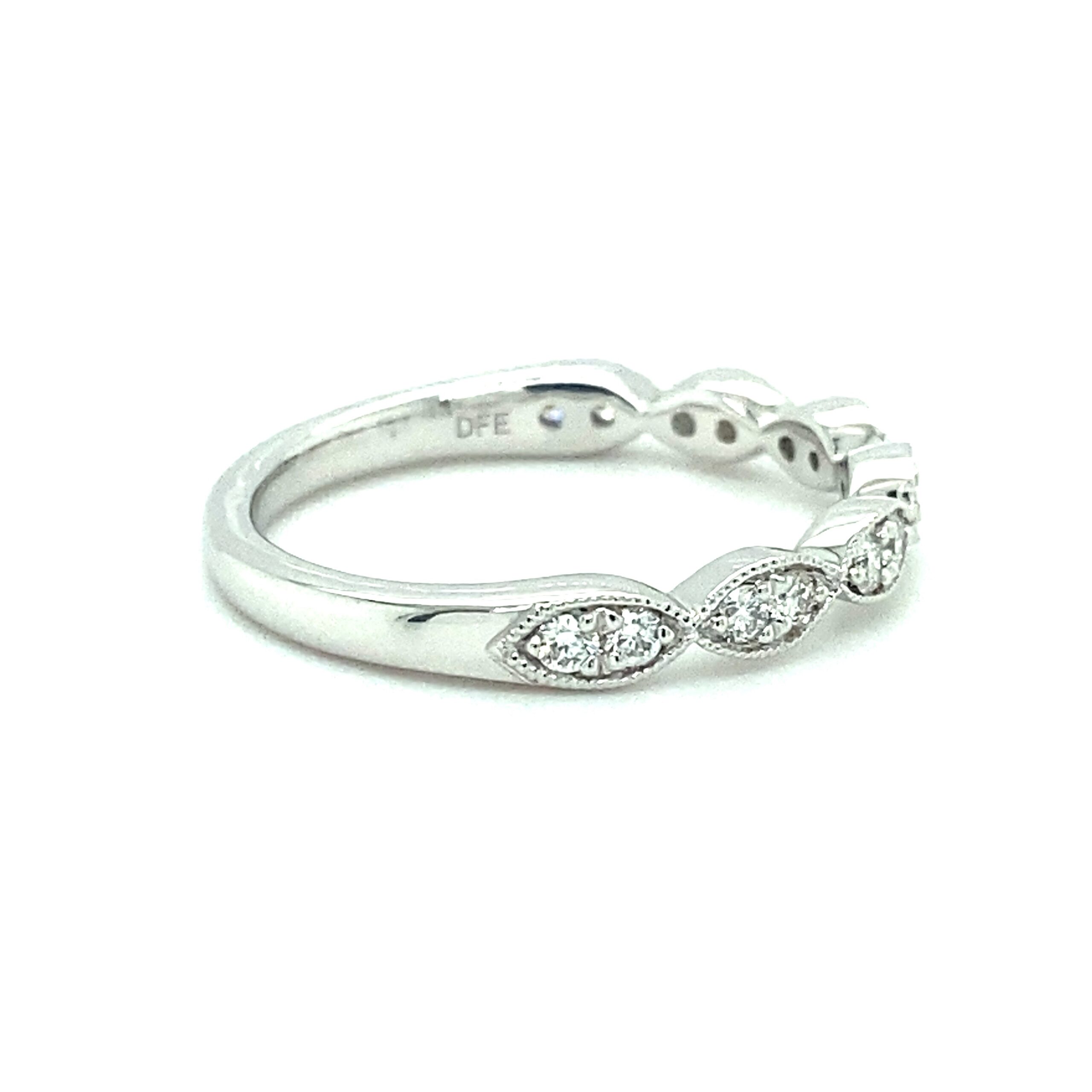 0.25ctw Vintage-Inspired Diamond Band in 14k White Gold
