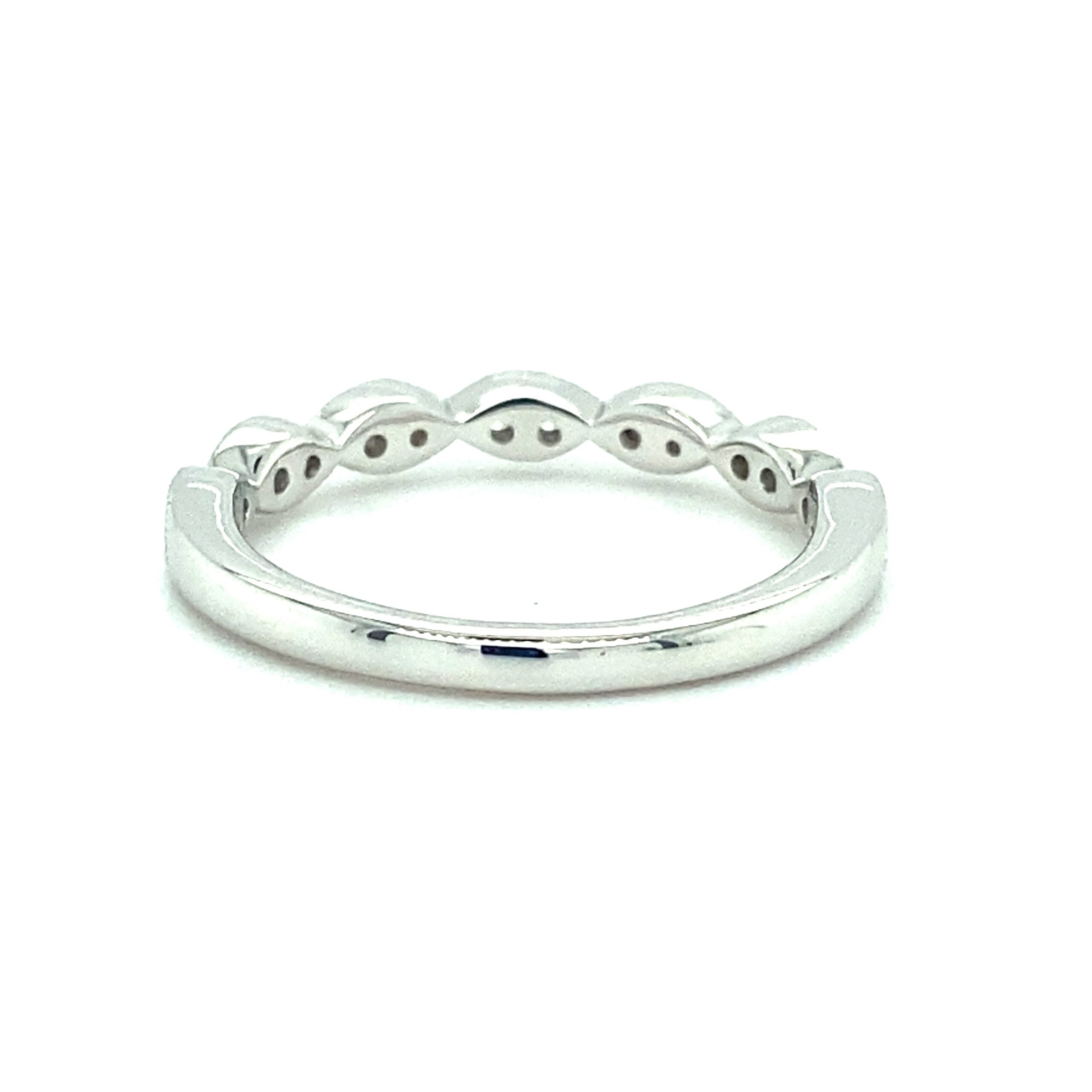 0.25ctw Vintage-Inspired Diamond Band in 14k White Gold in 14k White Gold