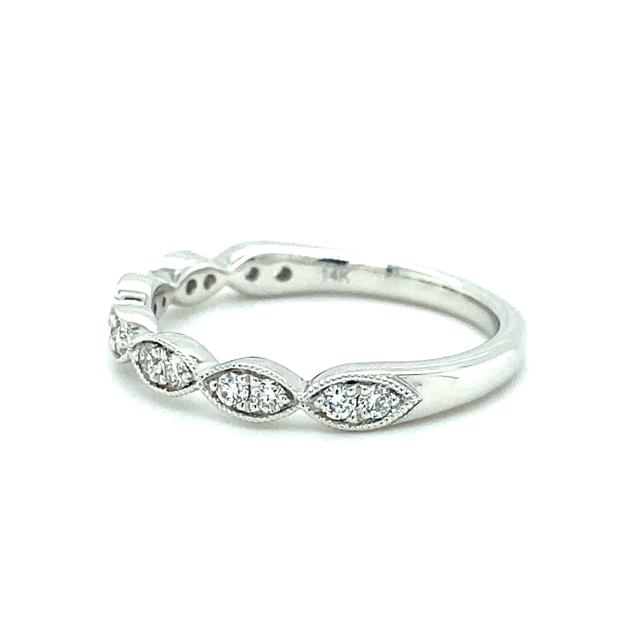 0.25ctw Vintage-Inspired Diamond Band in 14k White Gold in 14k White Gold