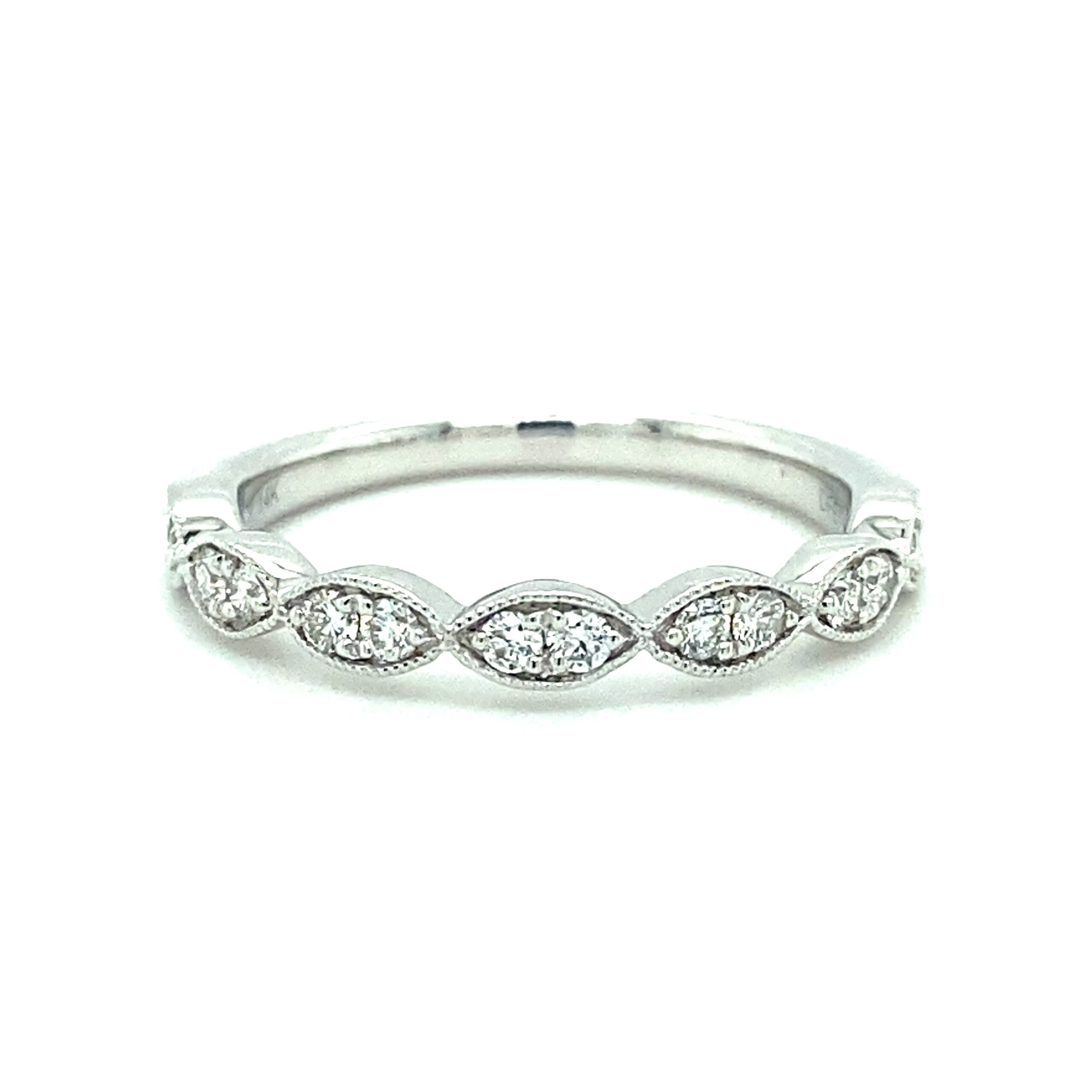 0.25ctw Vintage-Inspired Diamond Band in 14k White Gold in 14k White Gold