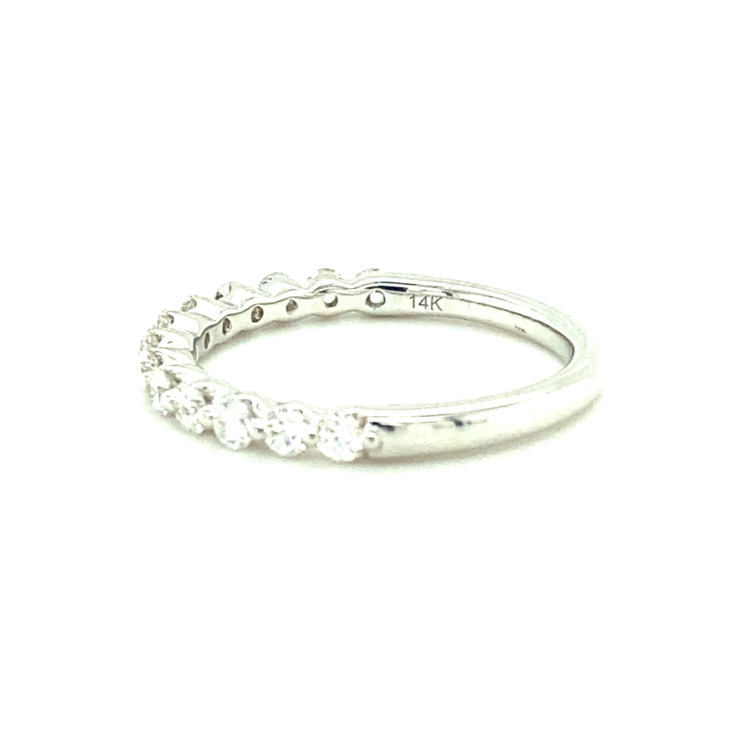 0.50ctw Shared Prong Diamond Band in 14k White Gold