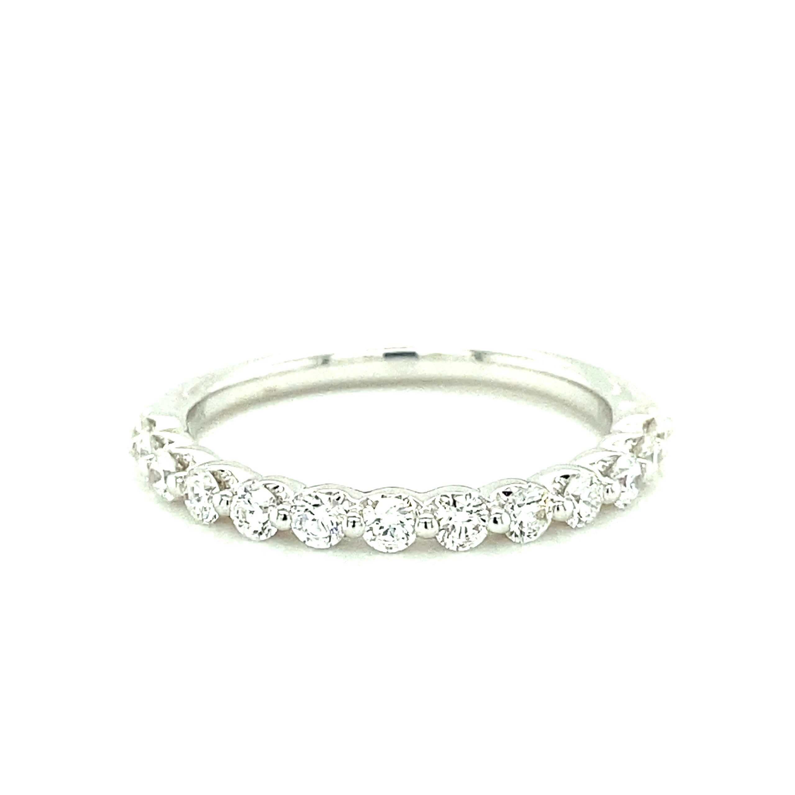 0.50ctw Shared Prong Diamond Band in 14k White Gold