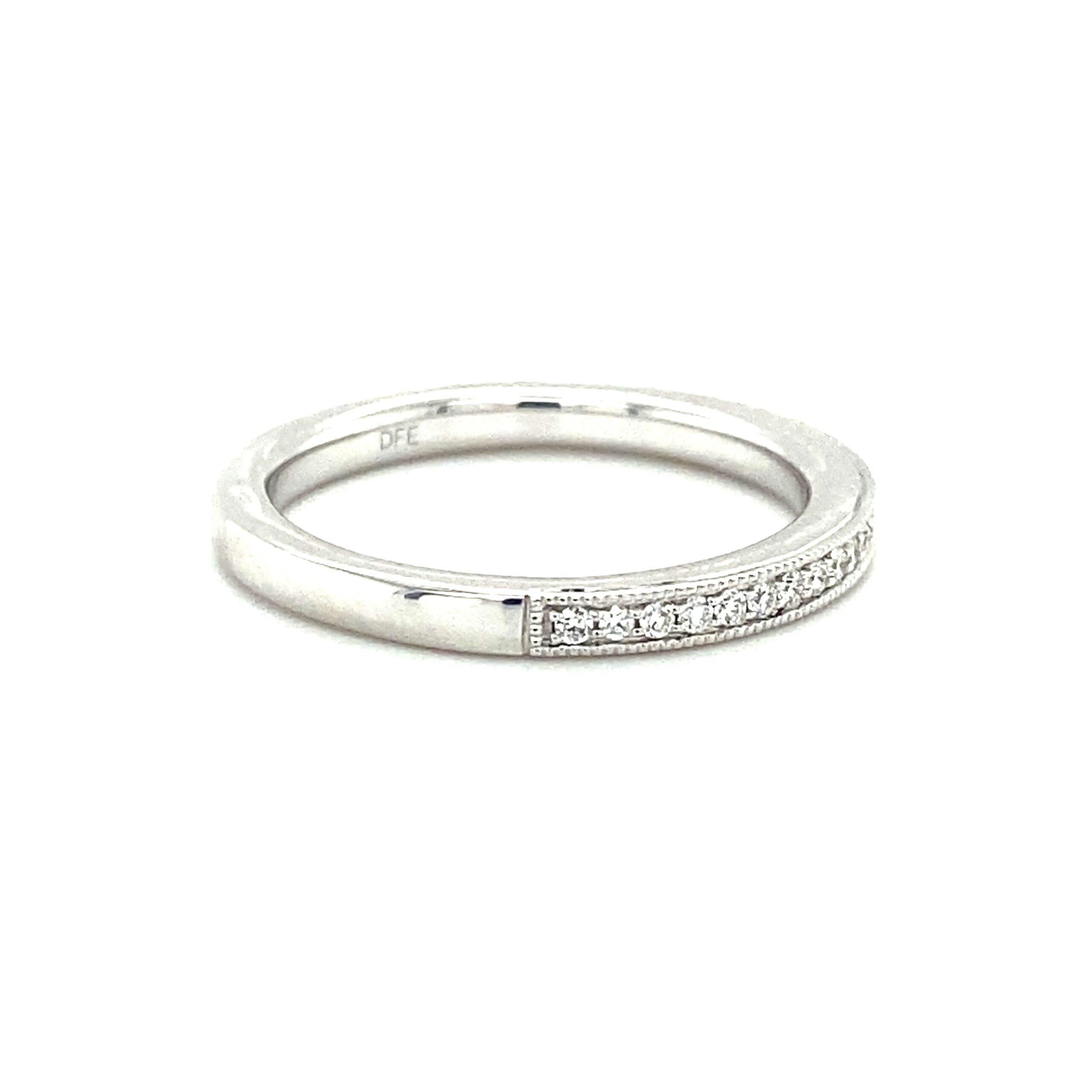 0.15ctw Diamond Milgrain Band in 14k White Gold