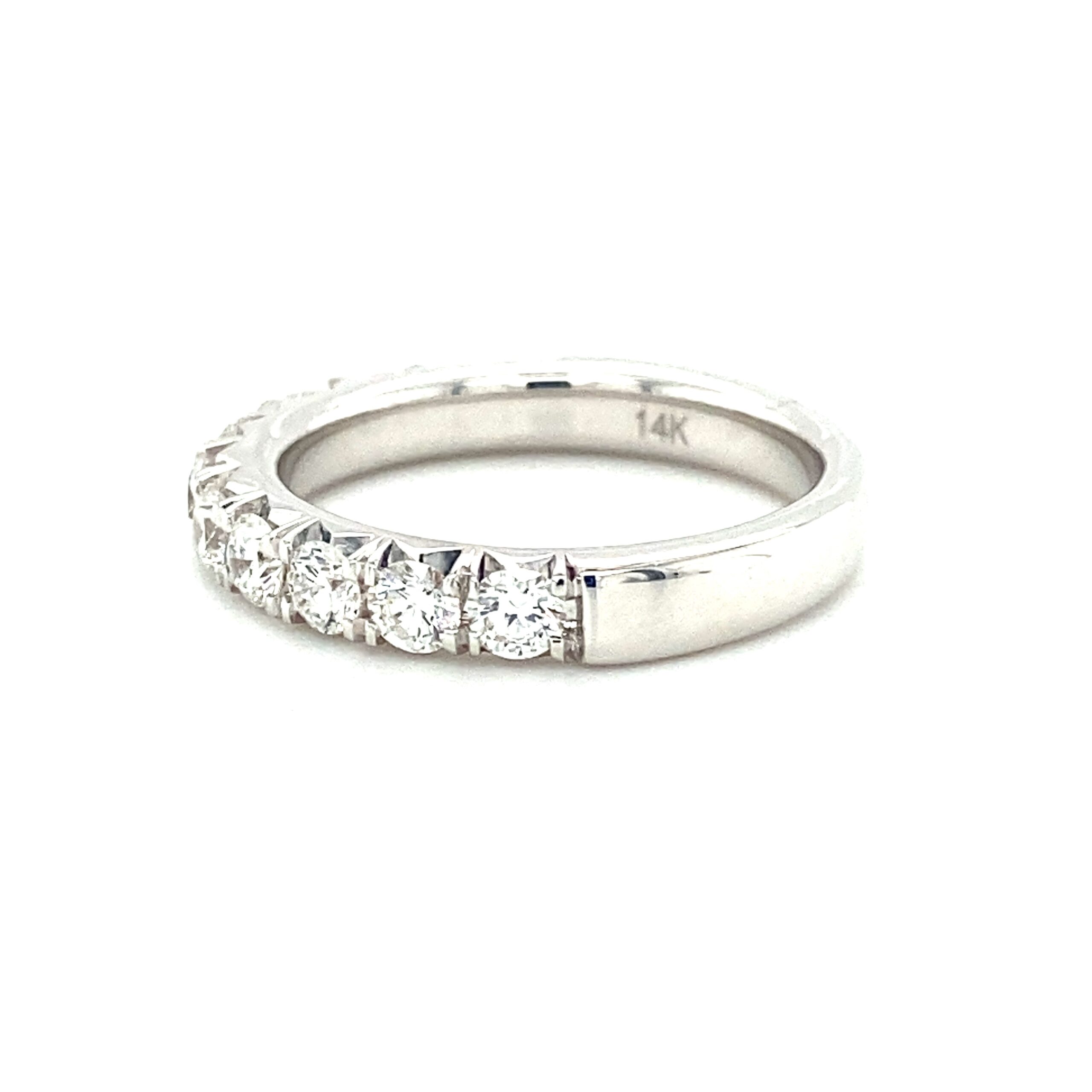 1.00ctw French Prong Diamond Band in 14k White Gold