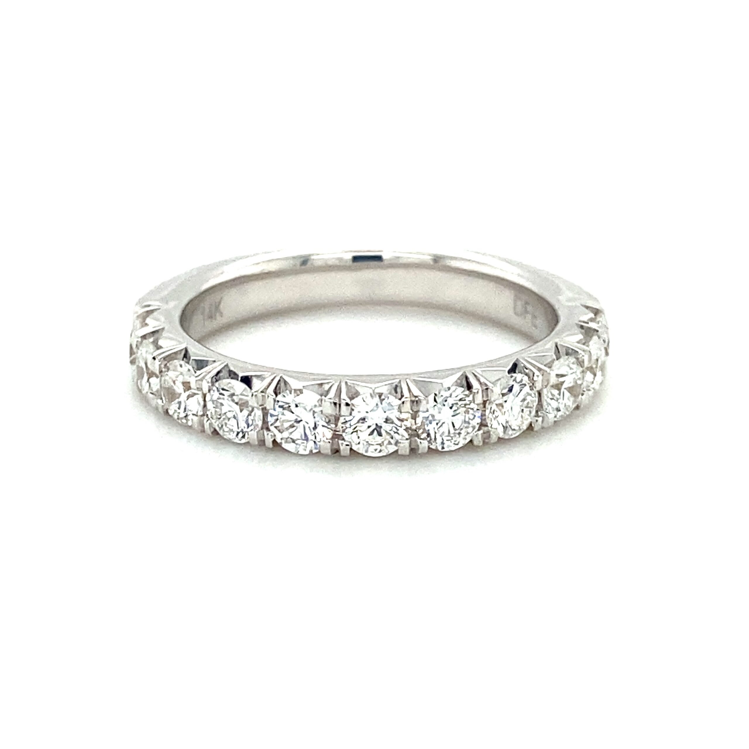 1.00ctw French Prong Diamond Band in 14k White Gold