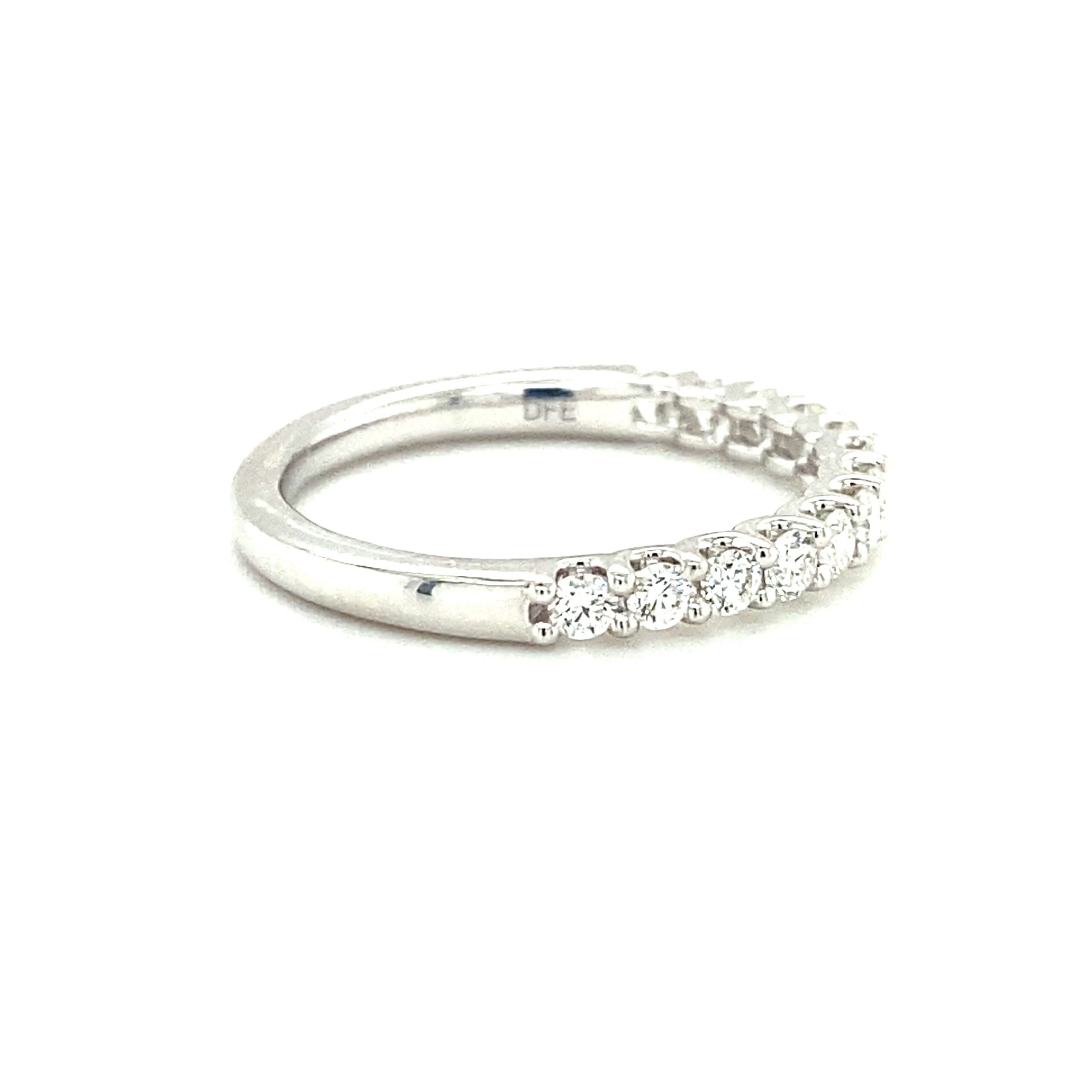 1/2 Carat Shared Prong Diamond Band in 14k White Gold