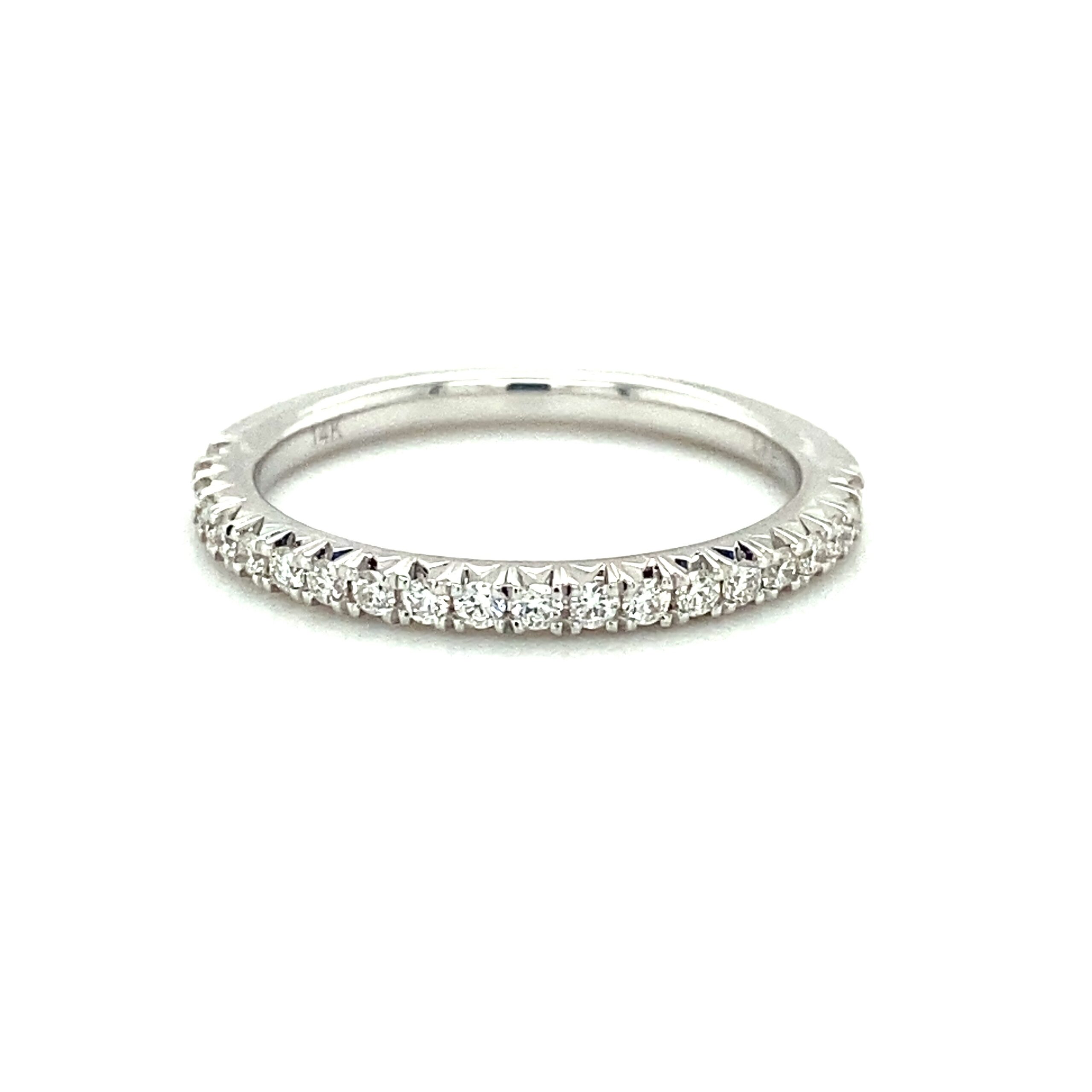 0.26ctw Fishtail Prong Diamond Band in 14k White Gold