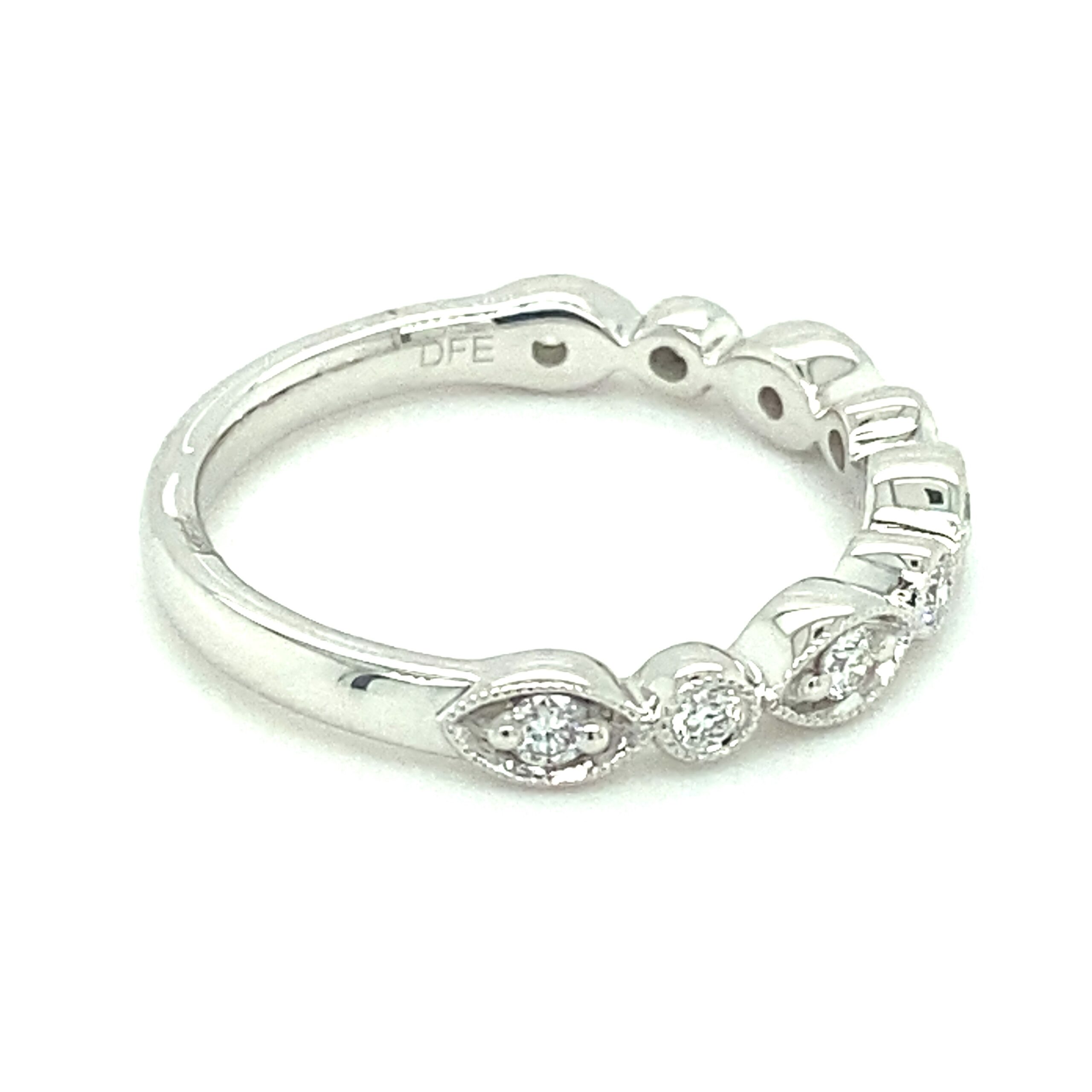 0.25ctw Vintage-Inspired Diamond Band in 14k White Gold
