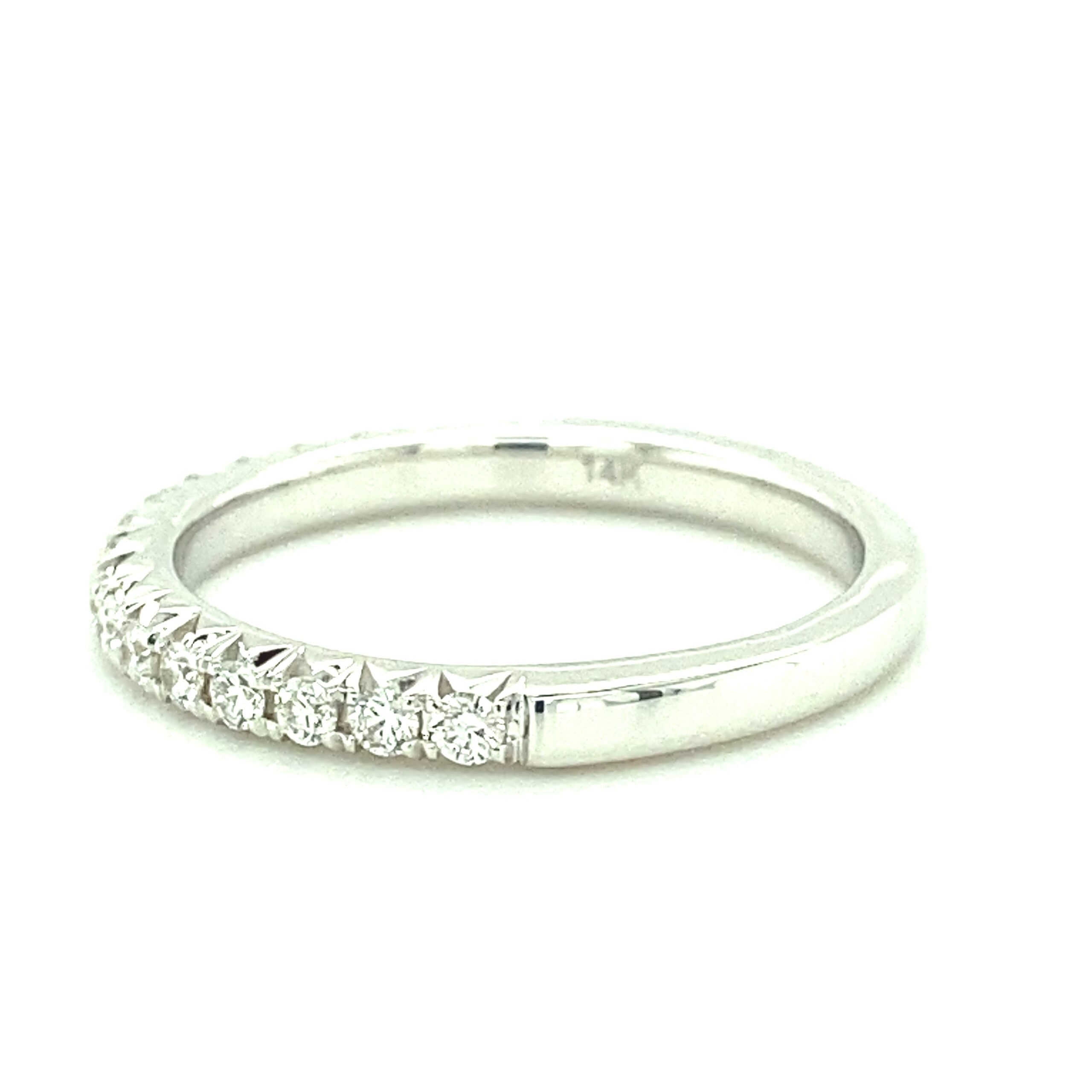 0.36ctw Fishtail Prong Diamond Band in 14k White Gold