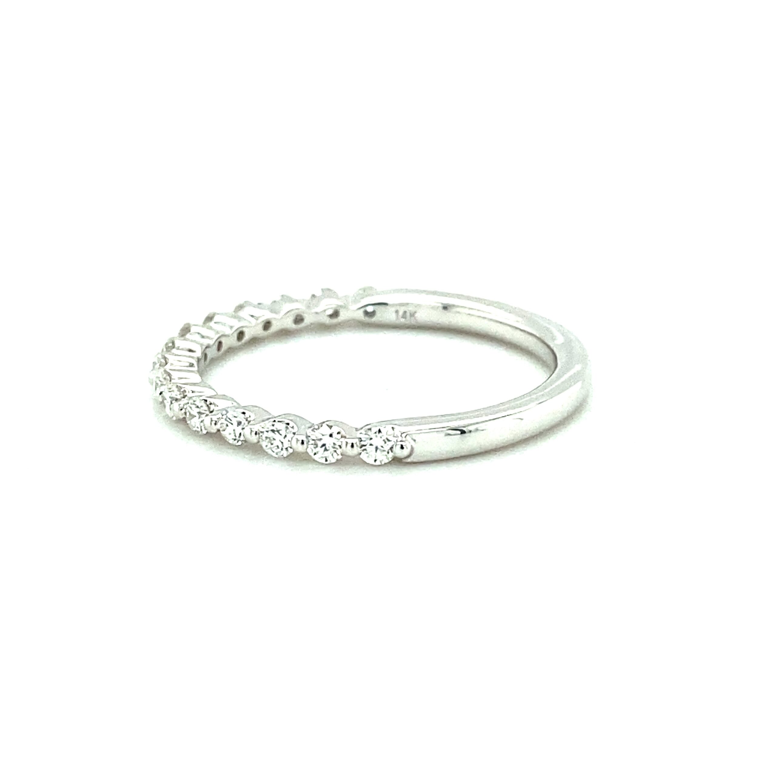 0.34ctw Shared Prong Diamond Band in 14k White Gold