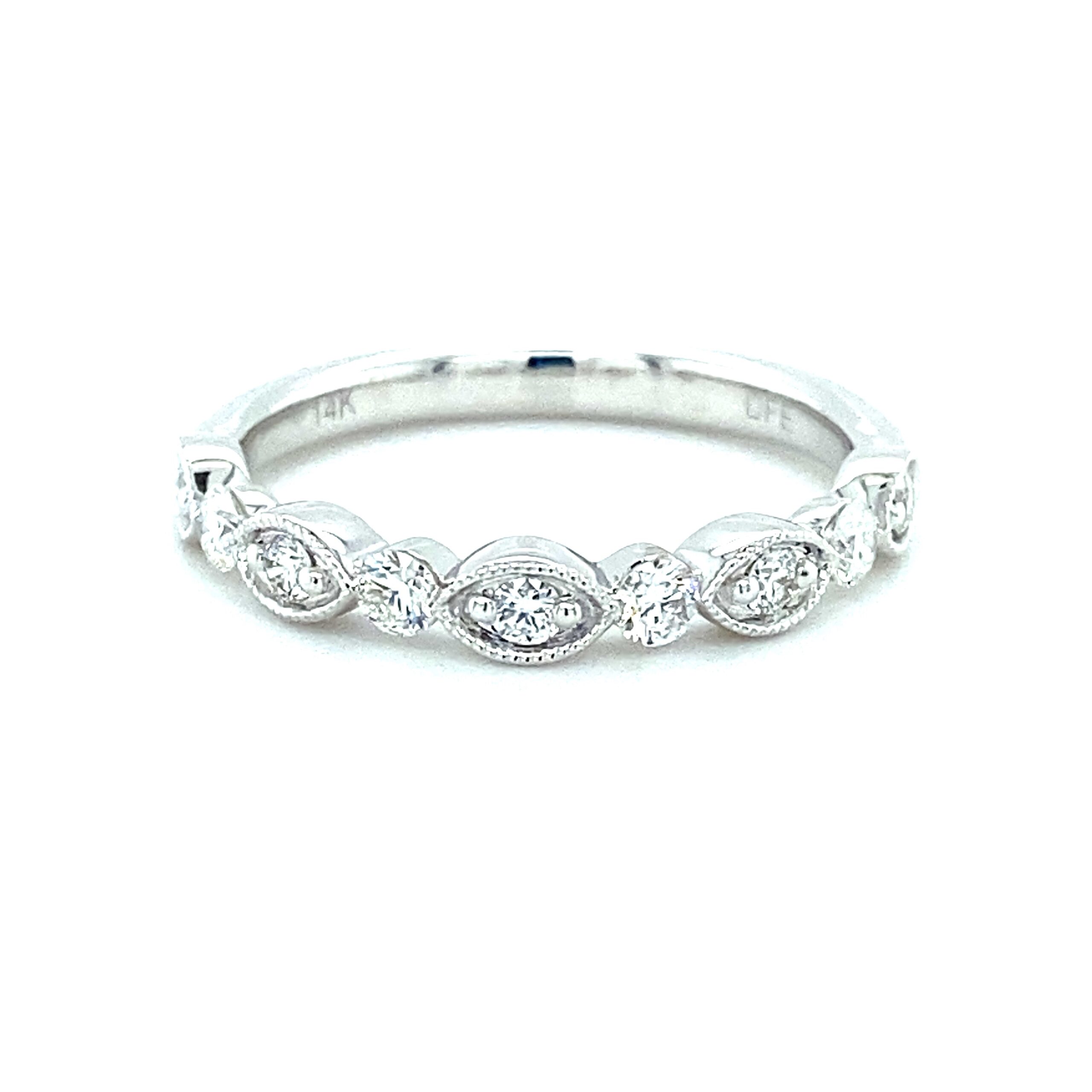 Vintage-Inspired Milgrain Diamond Band