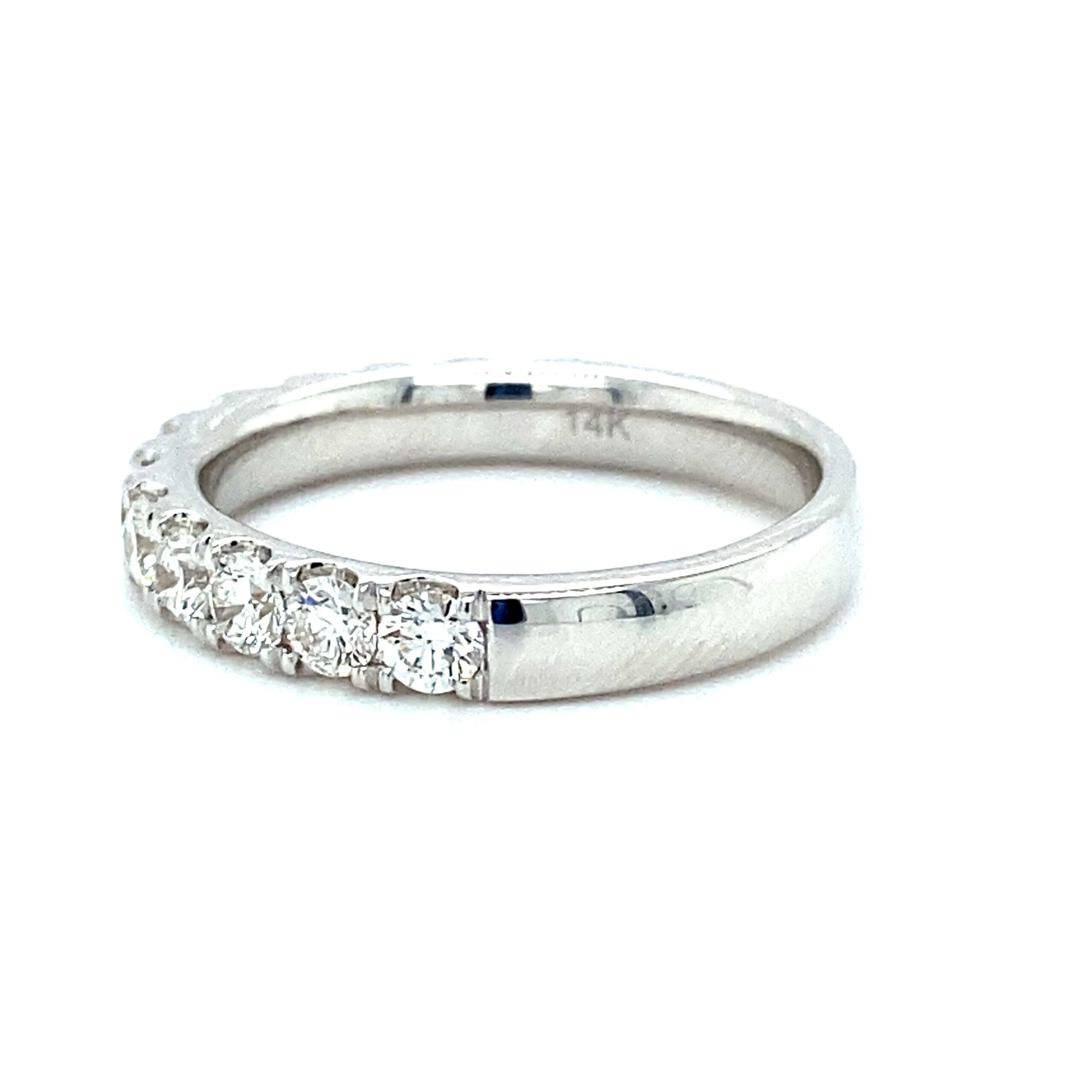1.00ctw Split-Prong Diamond Band in 14k White Gold