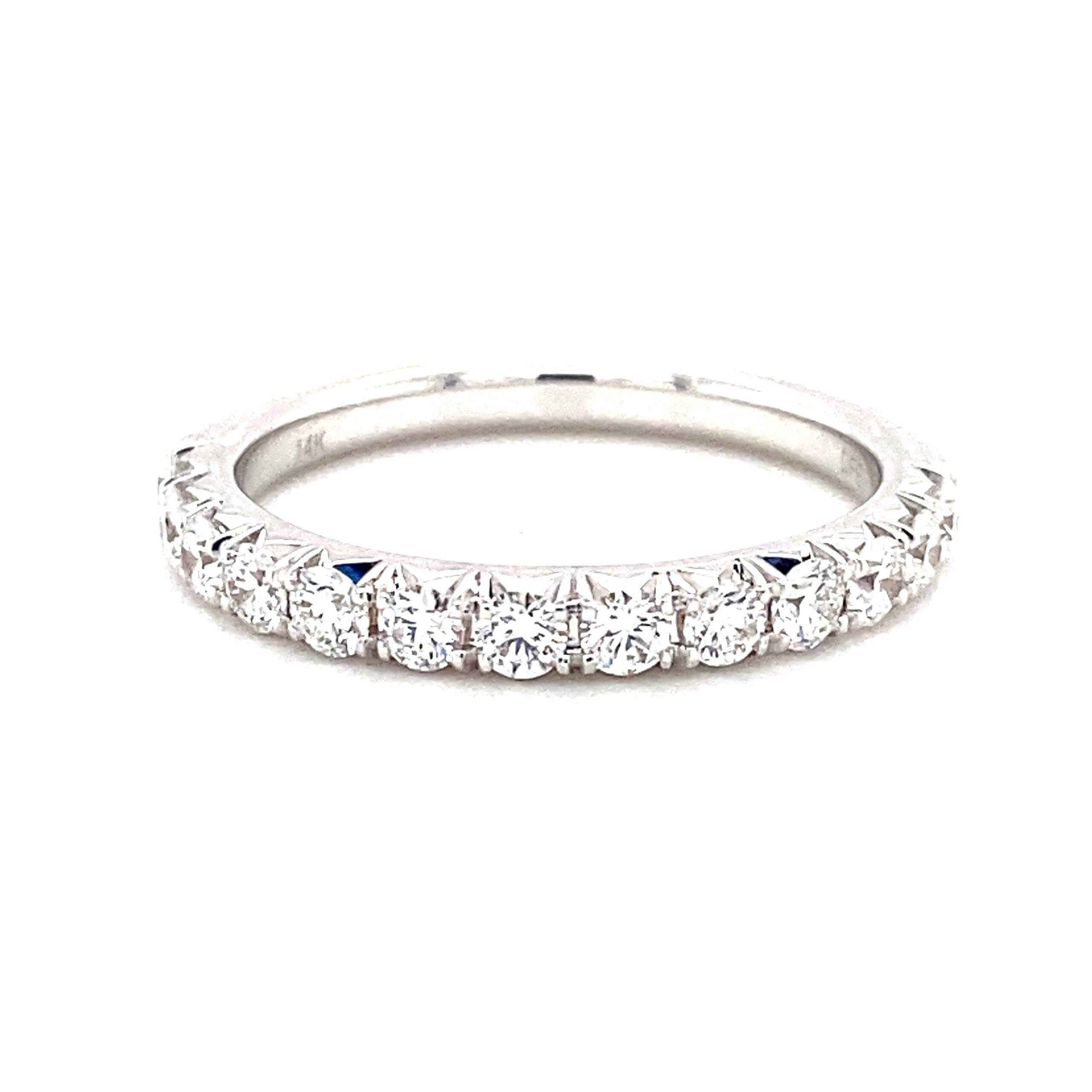 0.65ctw French Pave Diamond Band in 14k White Gold