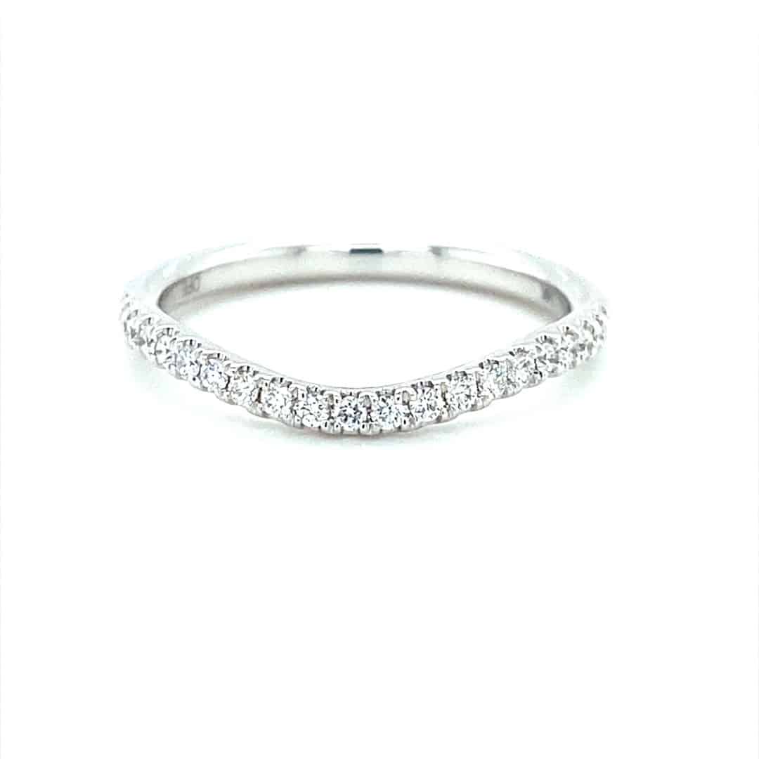 0.20ctw Curved Diamond Band in 14k White Gold