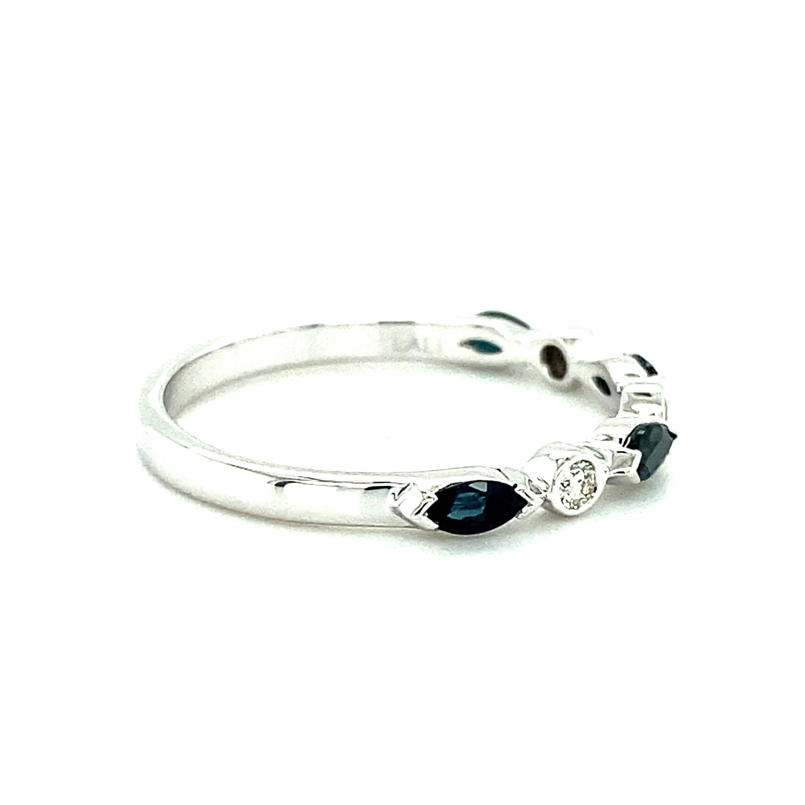 Gemstone and Diamond Stackable Band in 14k Gold by Lali - Sapphire