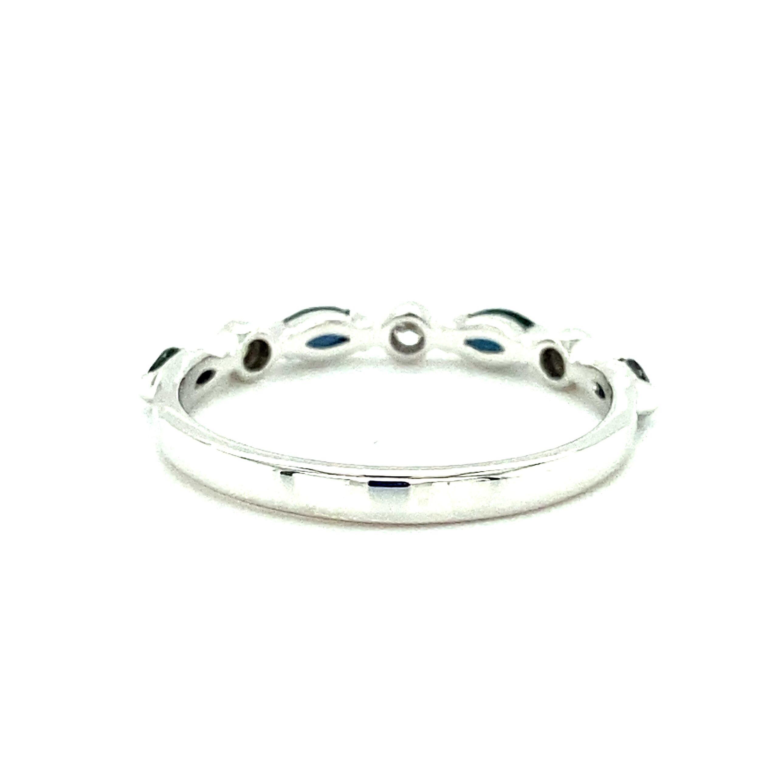 Gemstone and Diamond Stackable Band in 14k Gold by Lali - Sapphire