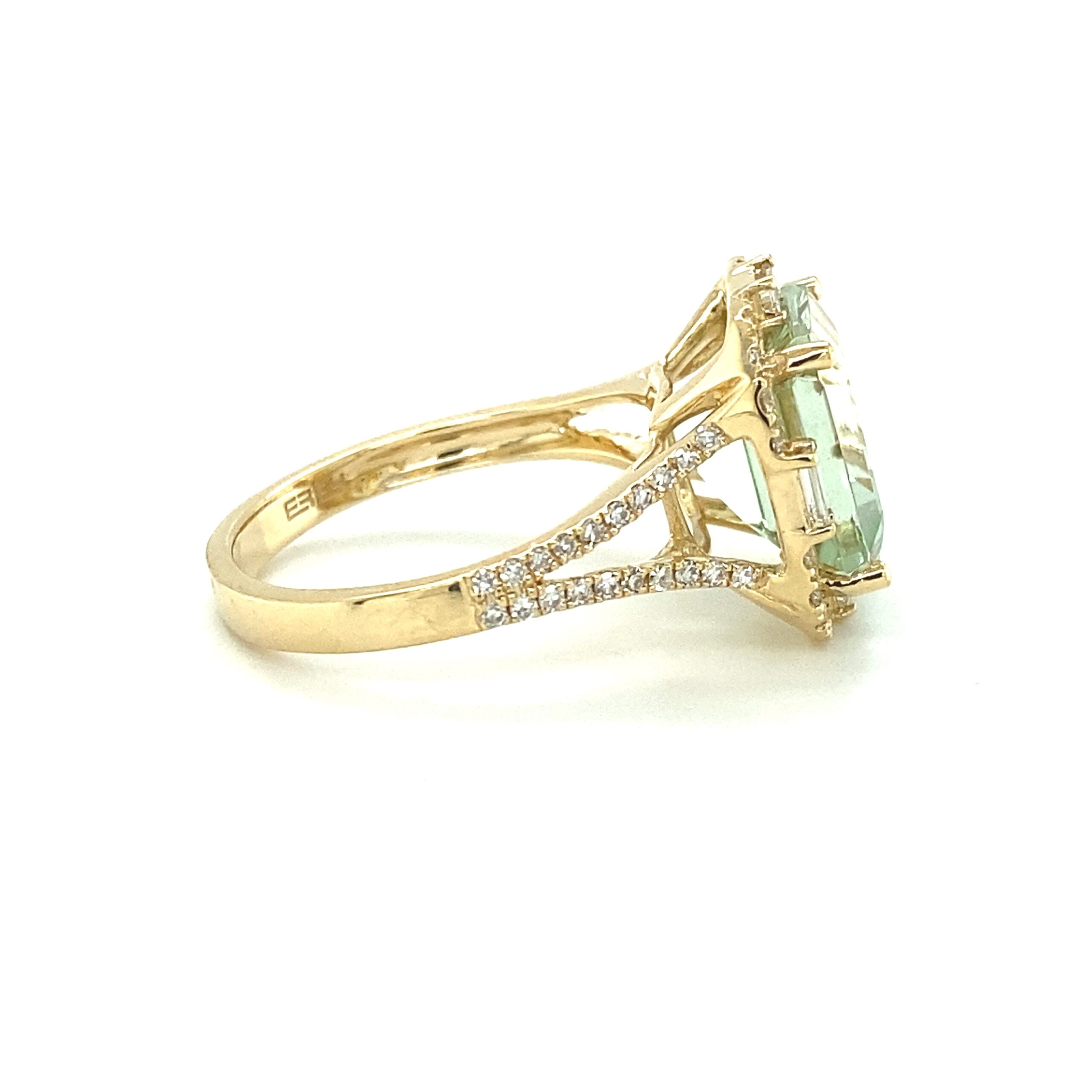 Prasiolite and Diamond Ring in 14k Yellow Gold by Effy