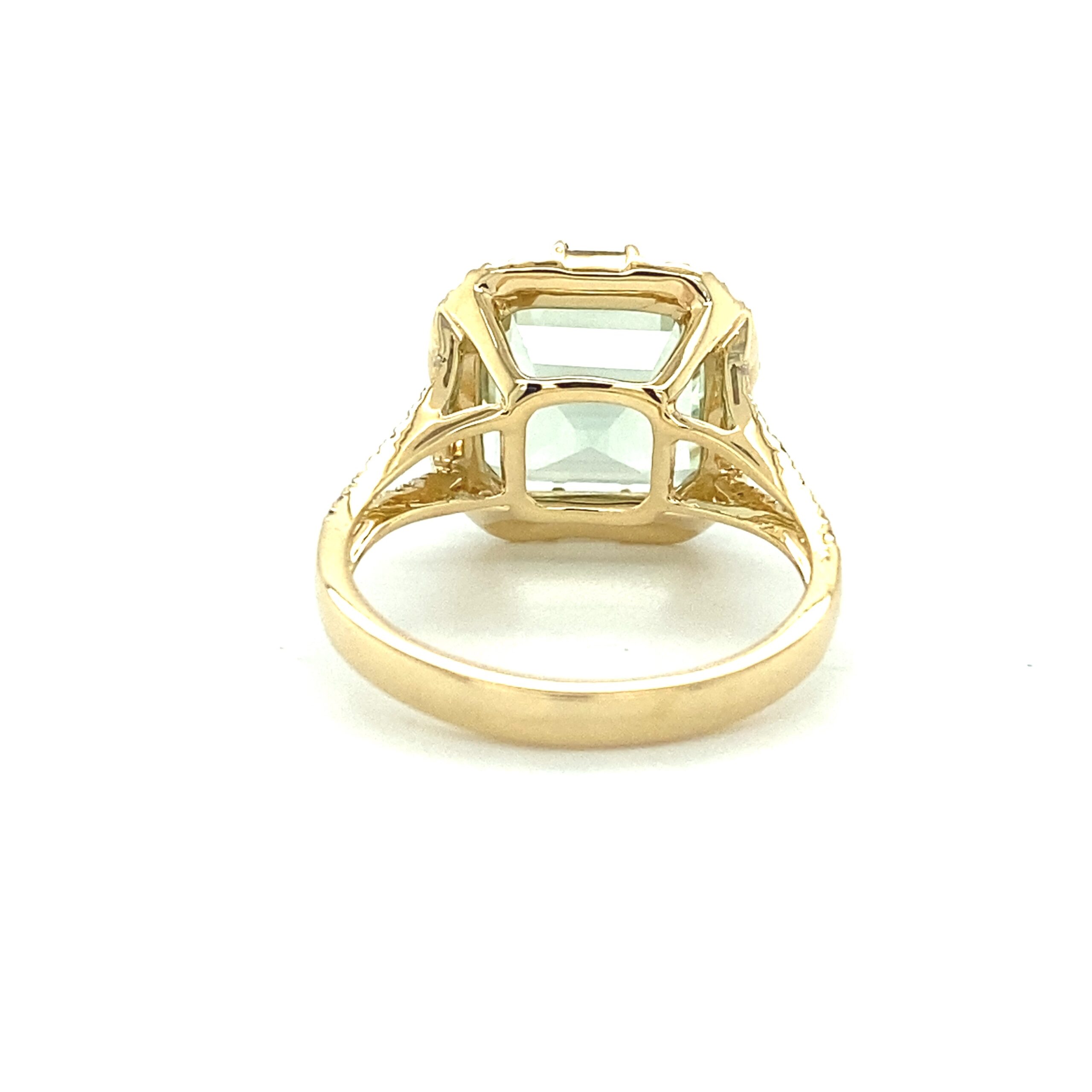 Prasiolite and Diamond Ring in 14k Yellow Gold by Effy