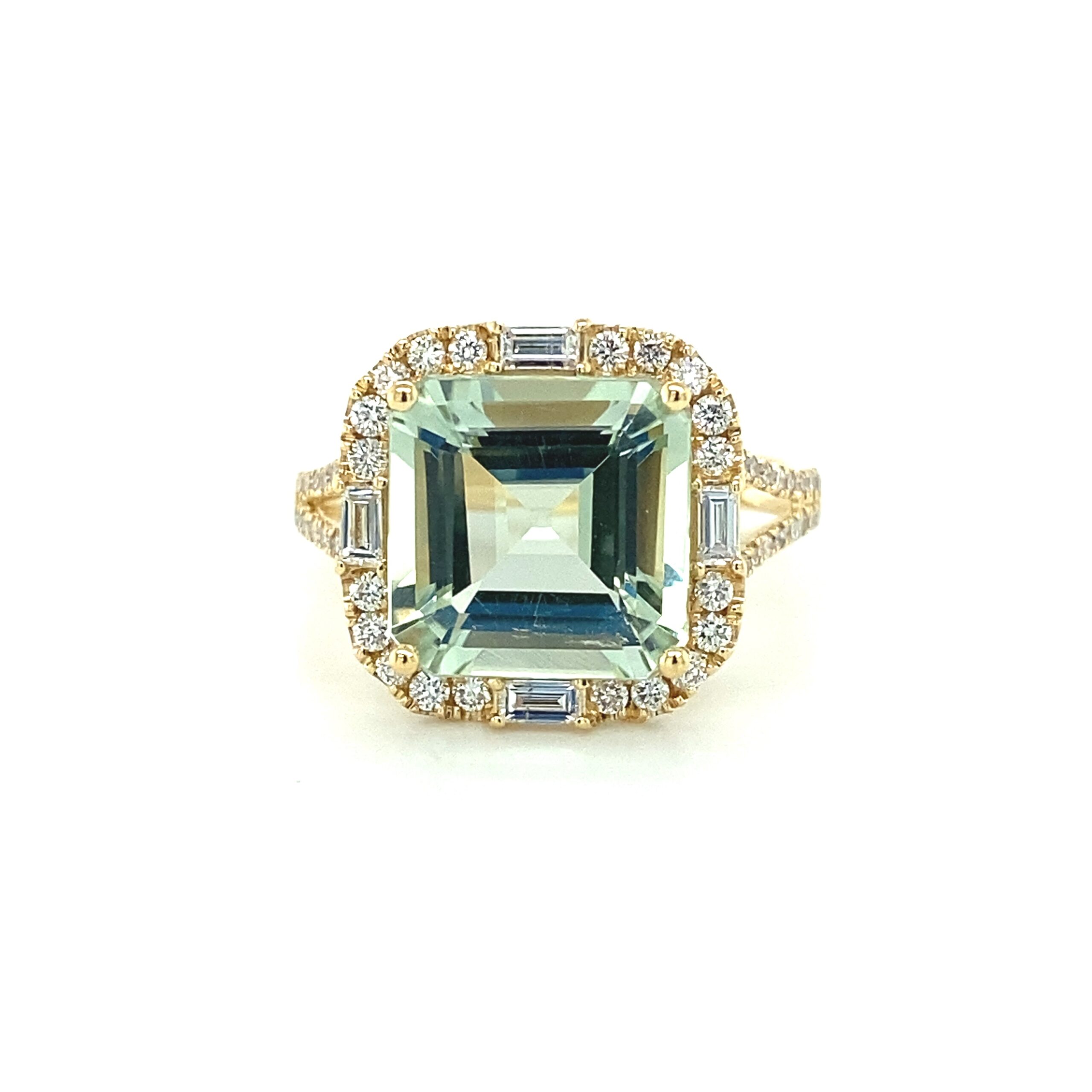 Prasiolite and Diamond Ring in 14k Yellow Gold by Effy