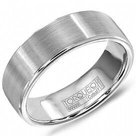 Cobalt Pipe Cut Comfort Fit Band by Crown Ring