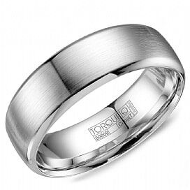 Cobalt Satin Finish Comfort Fit Band by Crown Ring