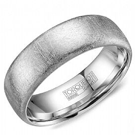 Cobalt Diamond Brushed Finish Comfort Fit Band by Crown Ring