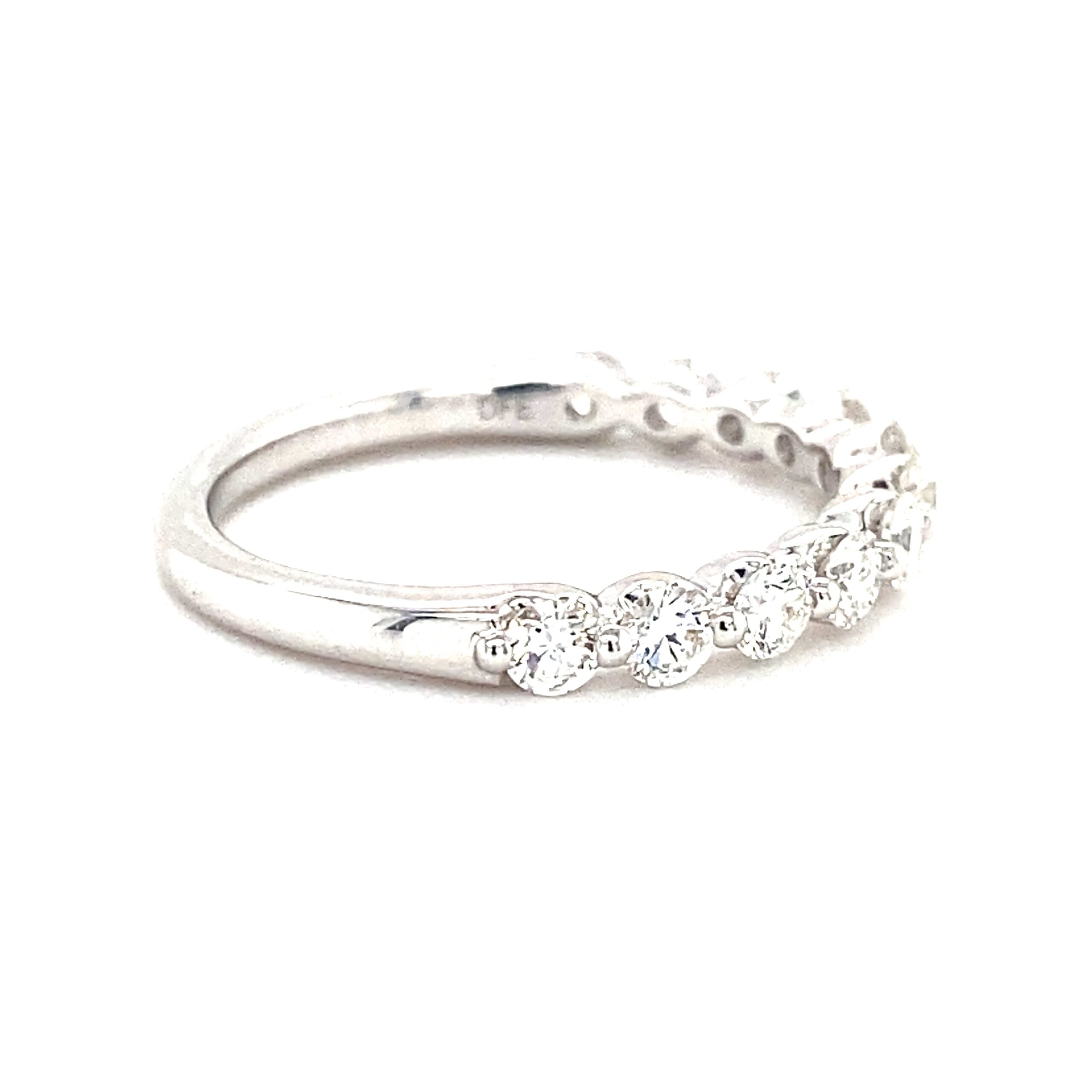 0.75ctw Shared Prong Diamond Band in 14k White Gold