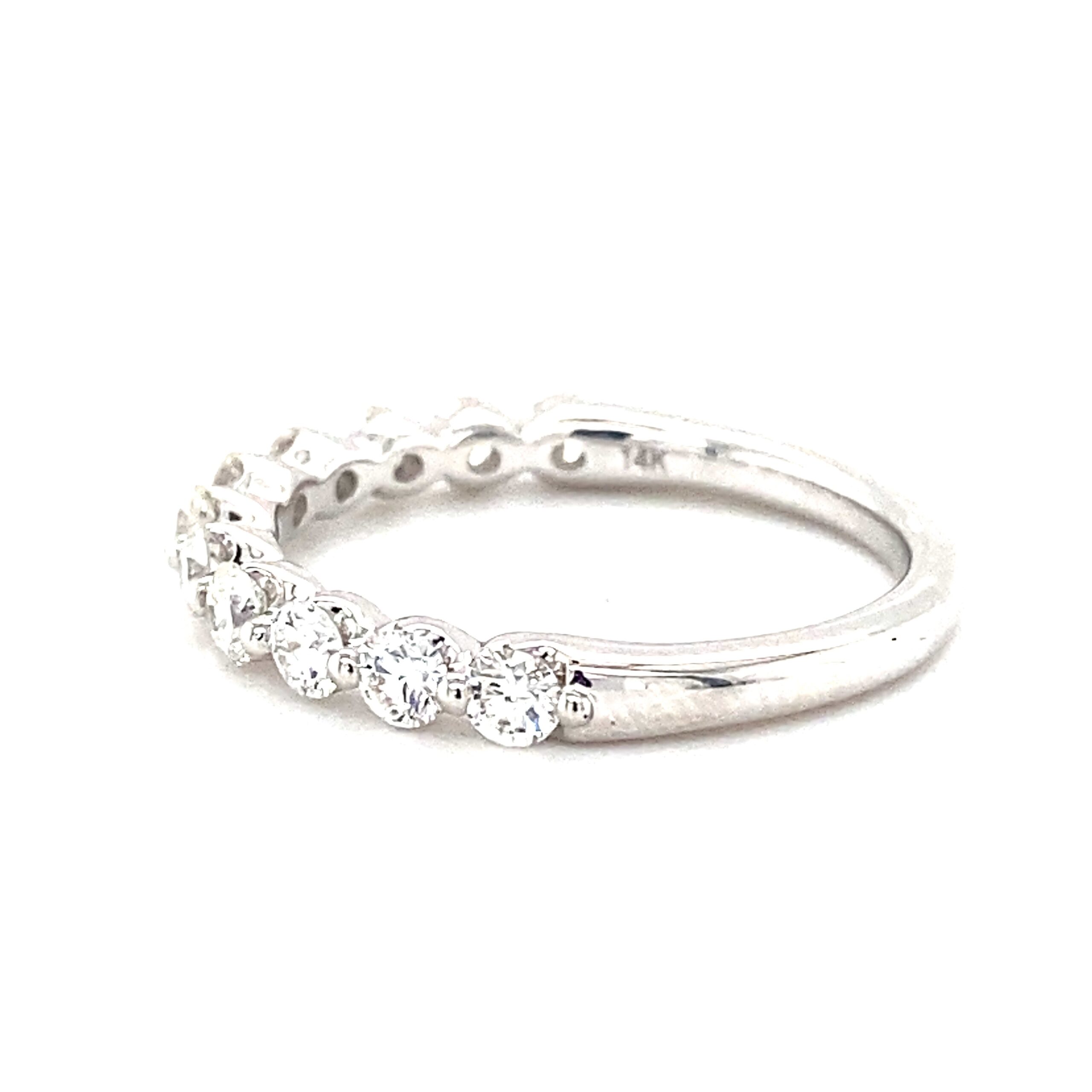 0.75ctw Shared Prong Diamond Band in 14k White Gold
