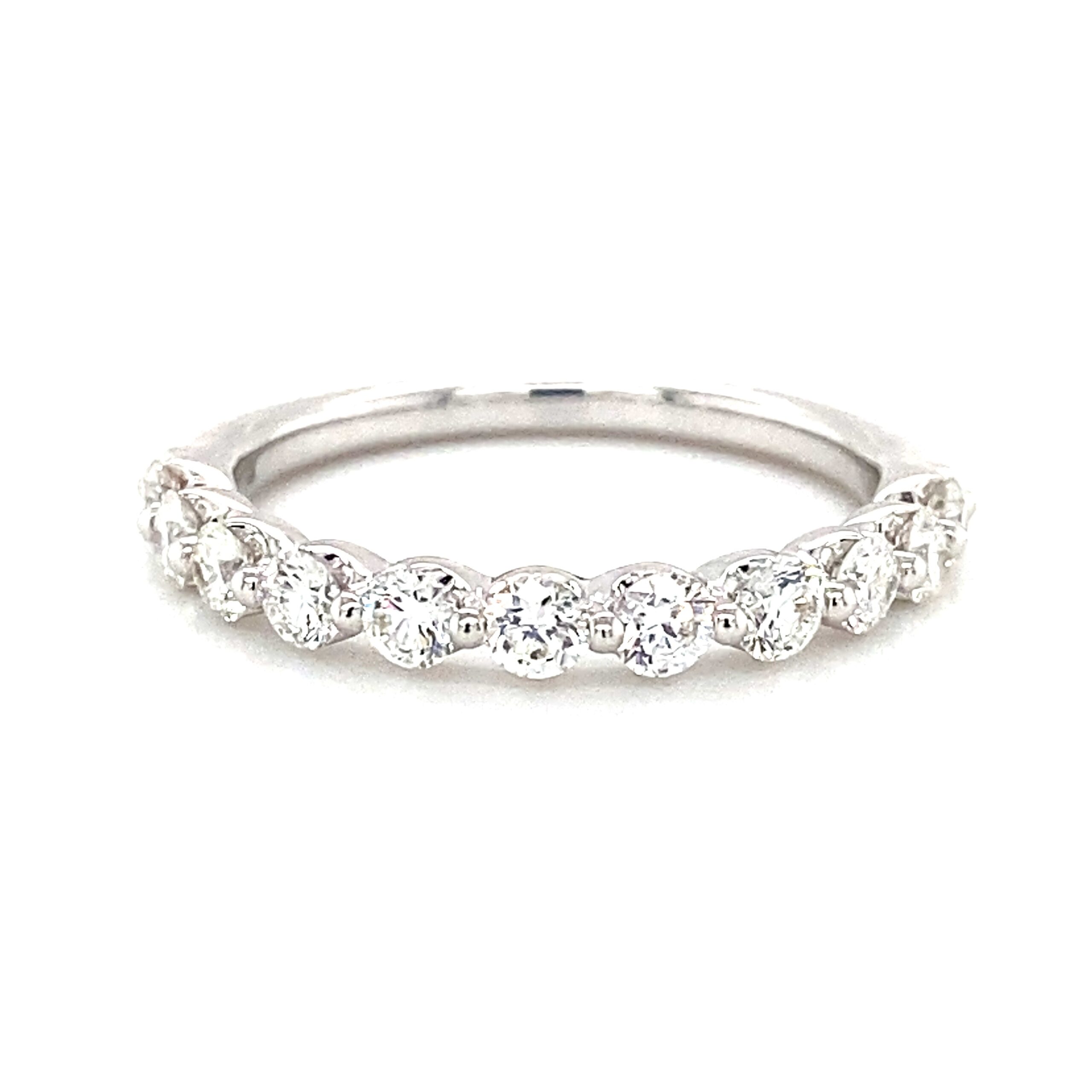 0.75ctw Shared Prong Diamond Band in 14k White Gold