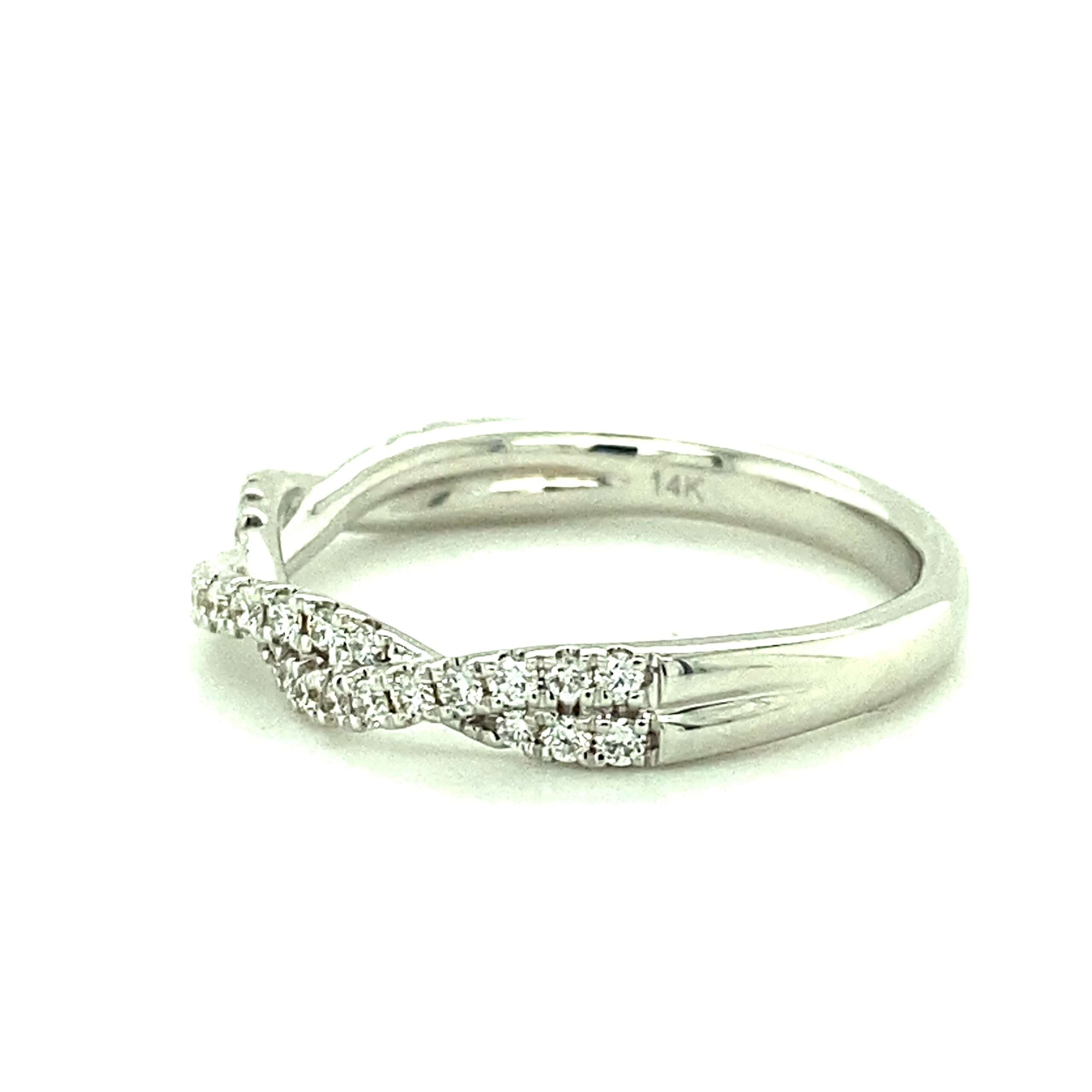 0.29ctw Twist Diamond Band in 14k White Gold