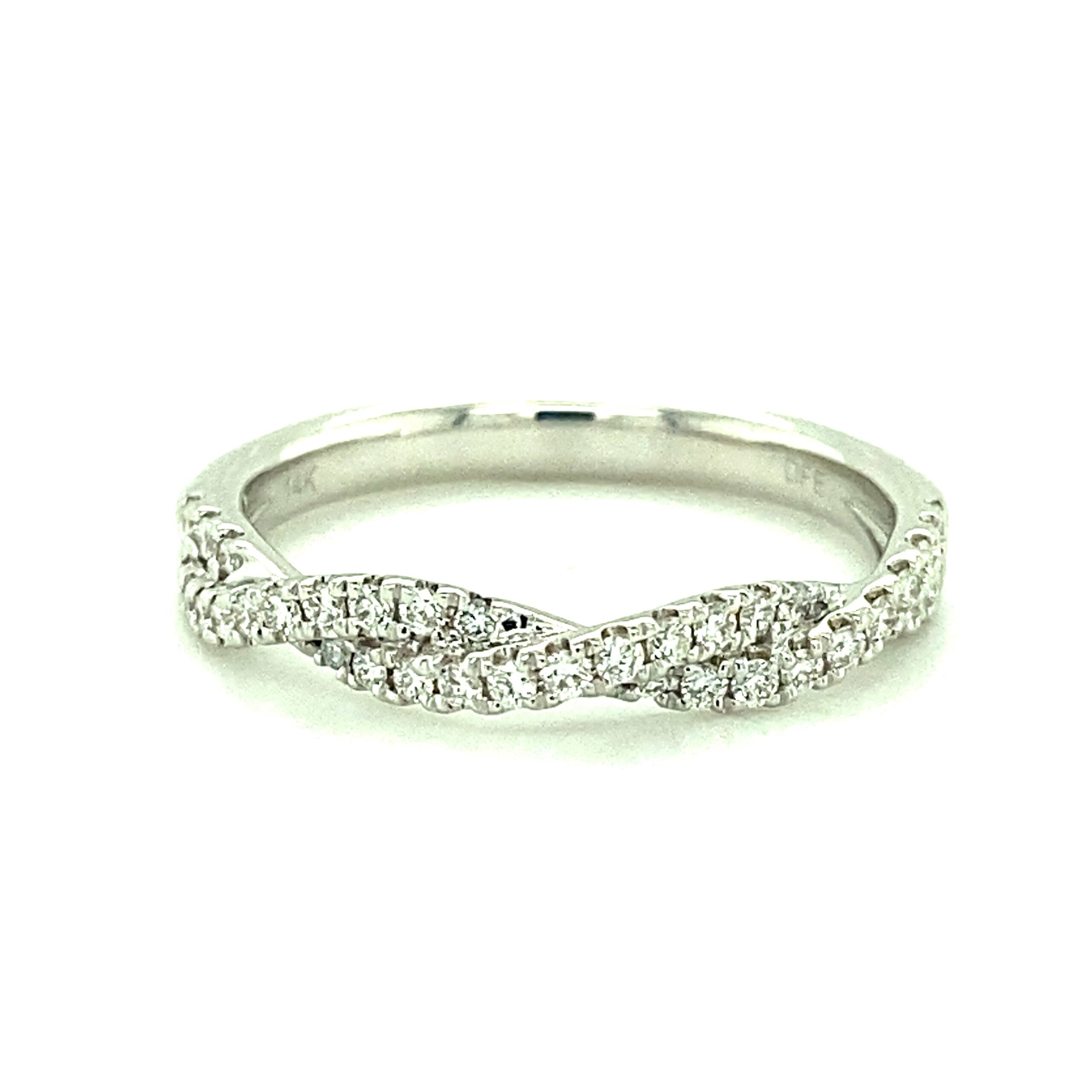 0.29ctw Twist Diamond Band in 14k White Gold