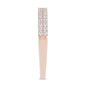 Double-Row Diamond Wedding Band in 14k Gold - rose gold