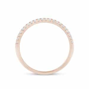 Double-Row Diamond Wedding Band in 14k Gold - rose gold
